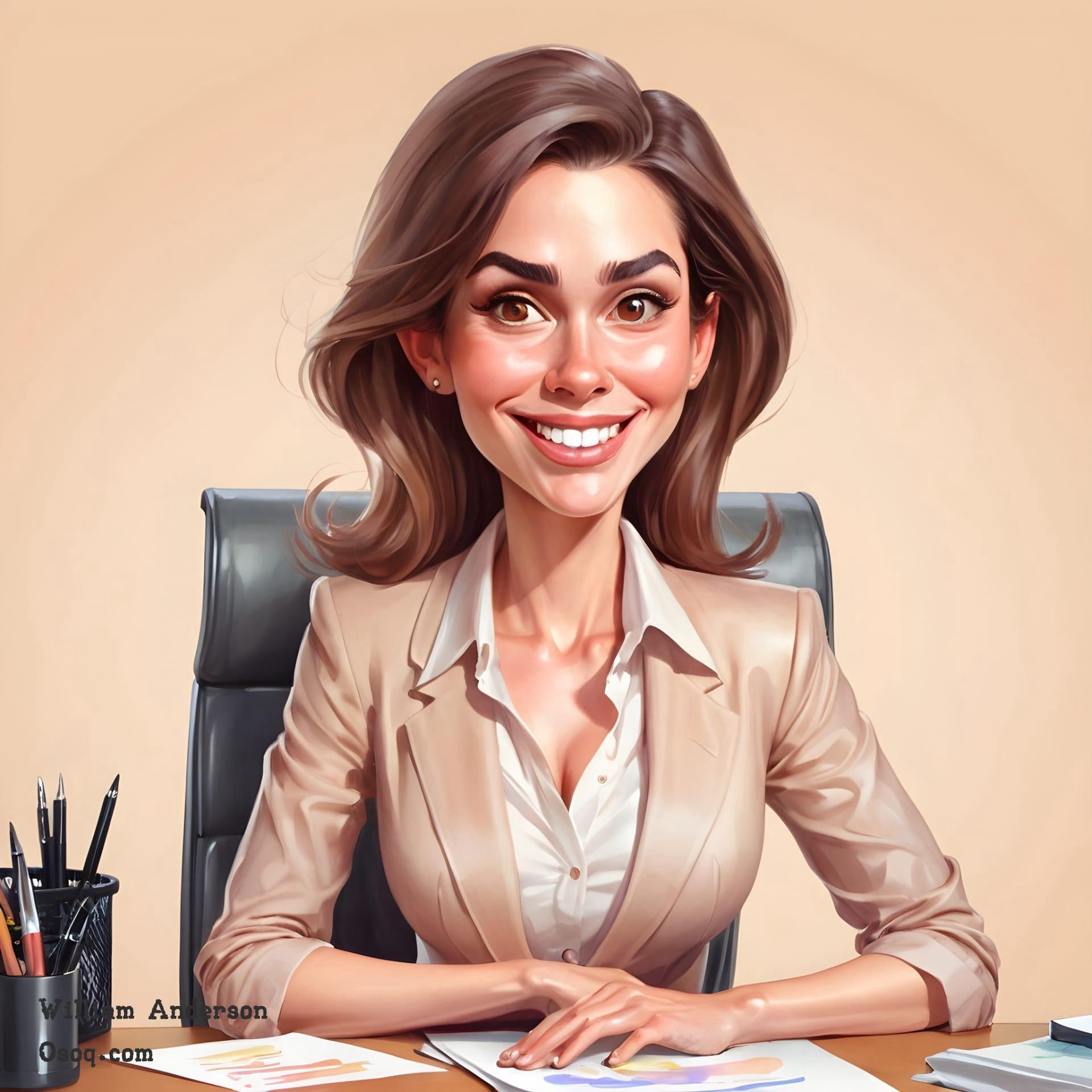 Caricature business woman 08