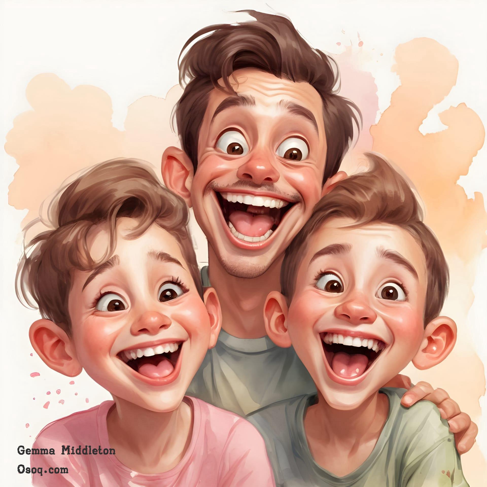 Caricature family portrait 01