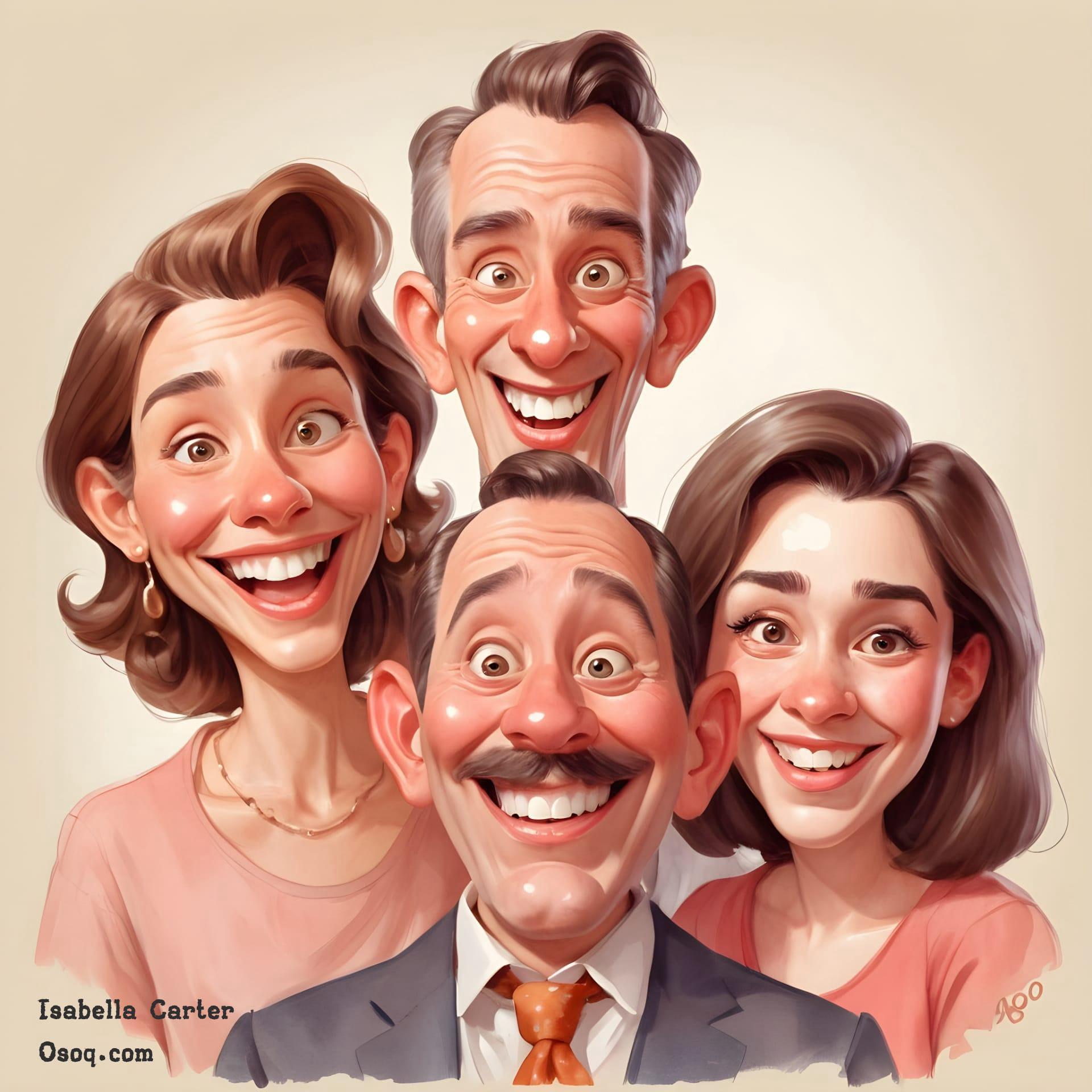 Caricature family portrait 10