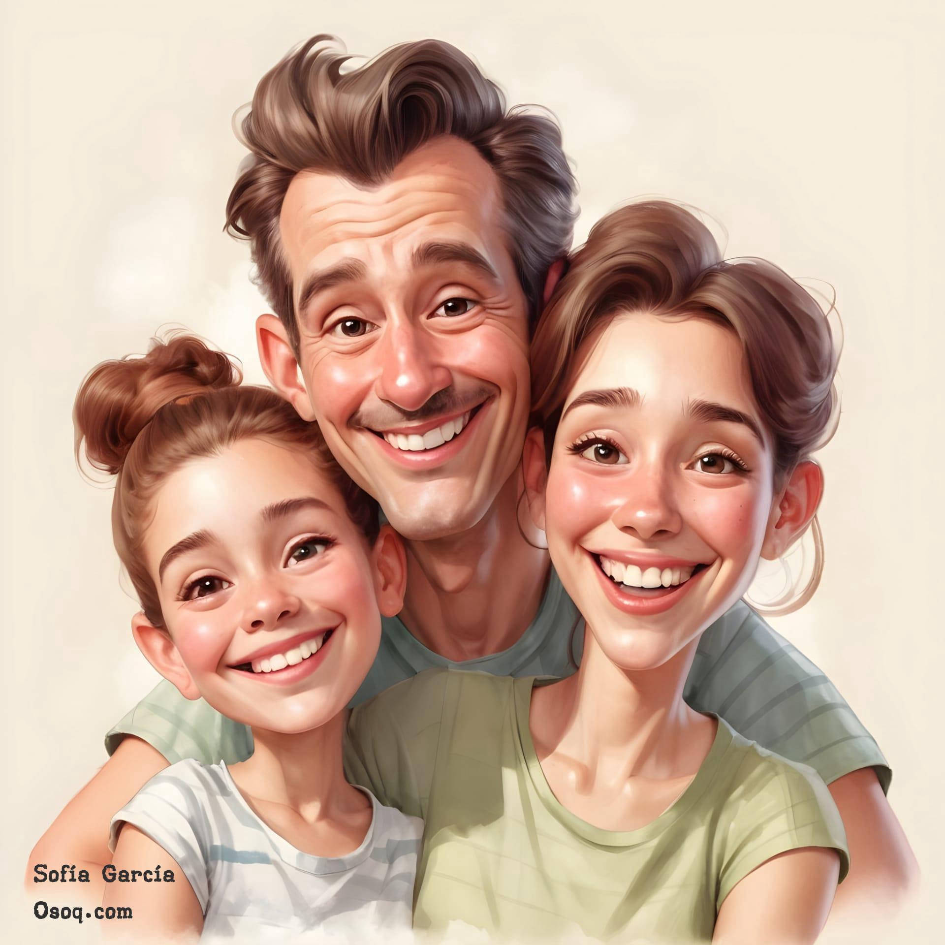 Caricature family portrait 13