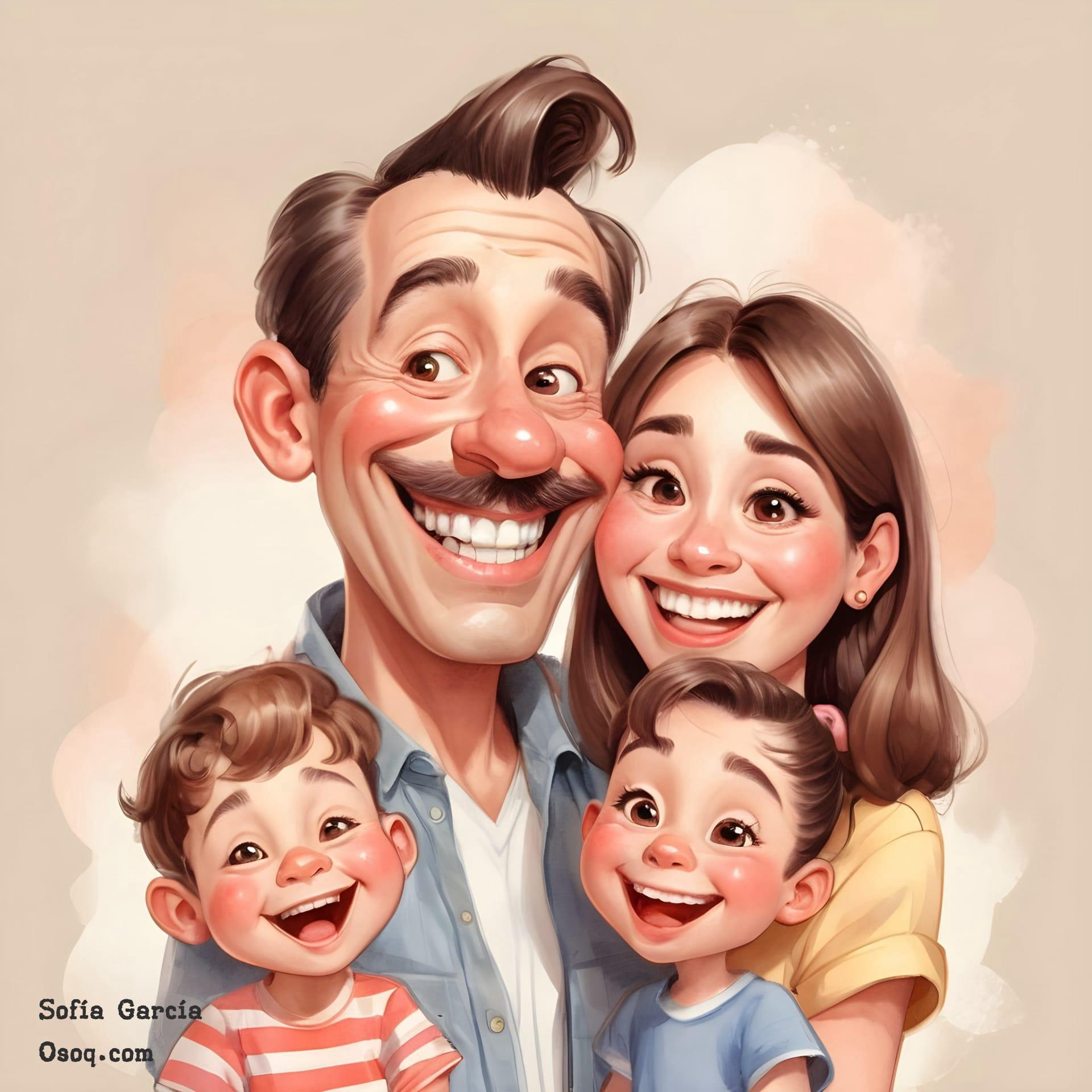 Caricature family portrait 14