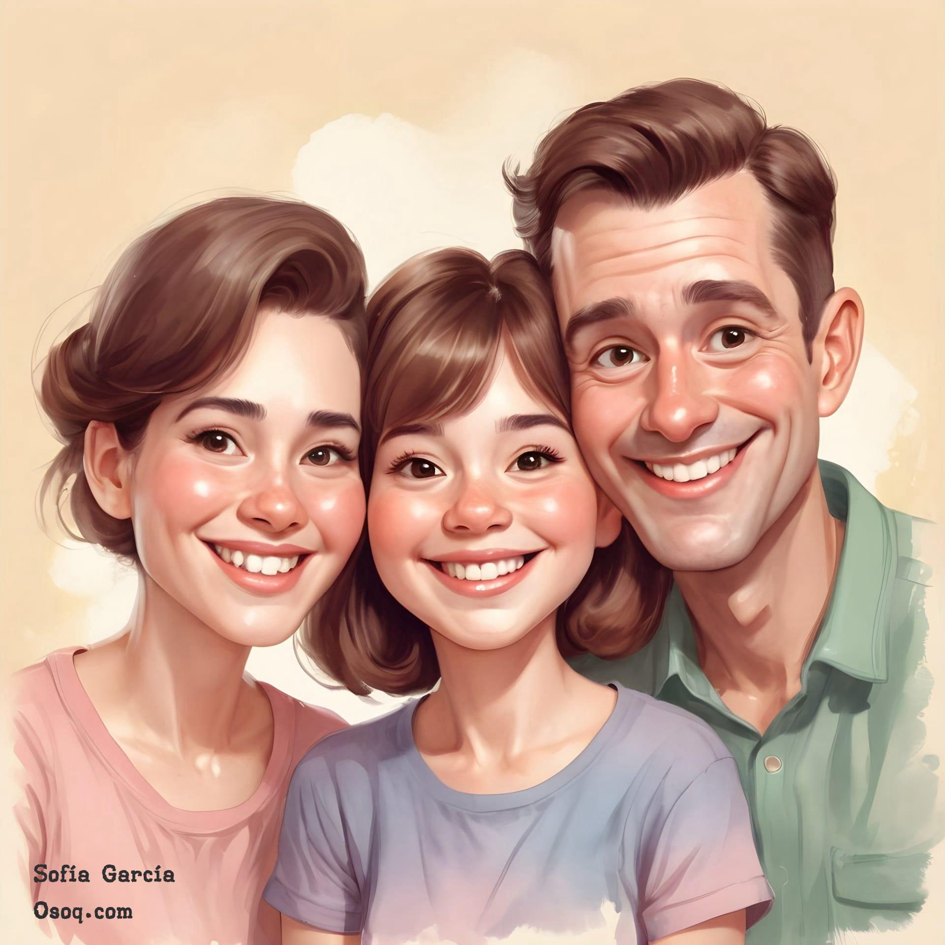 Caricature family portrait 15