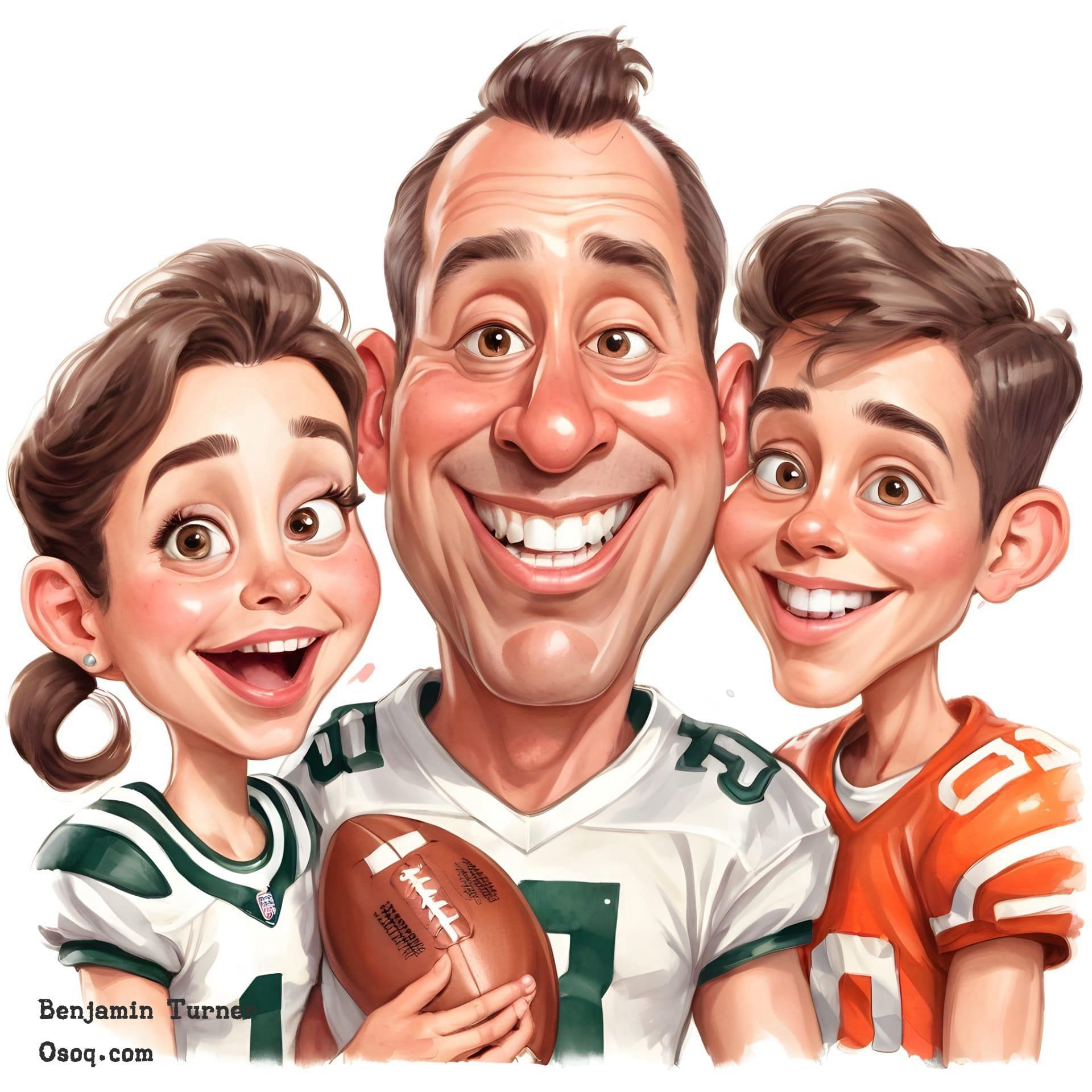 Caricature family portrait 17