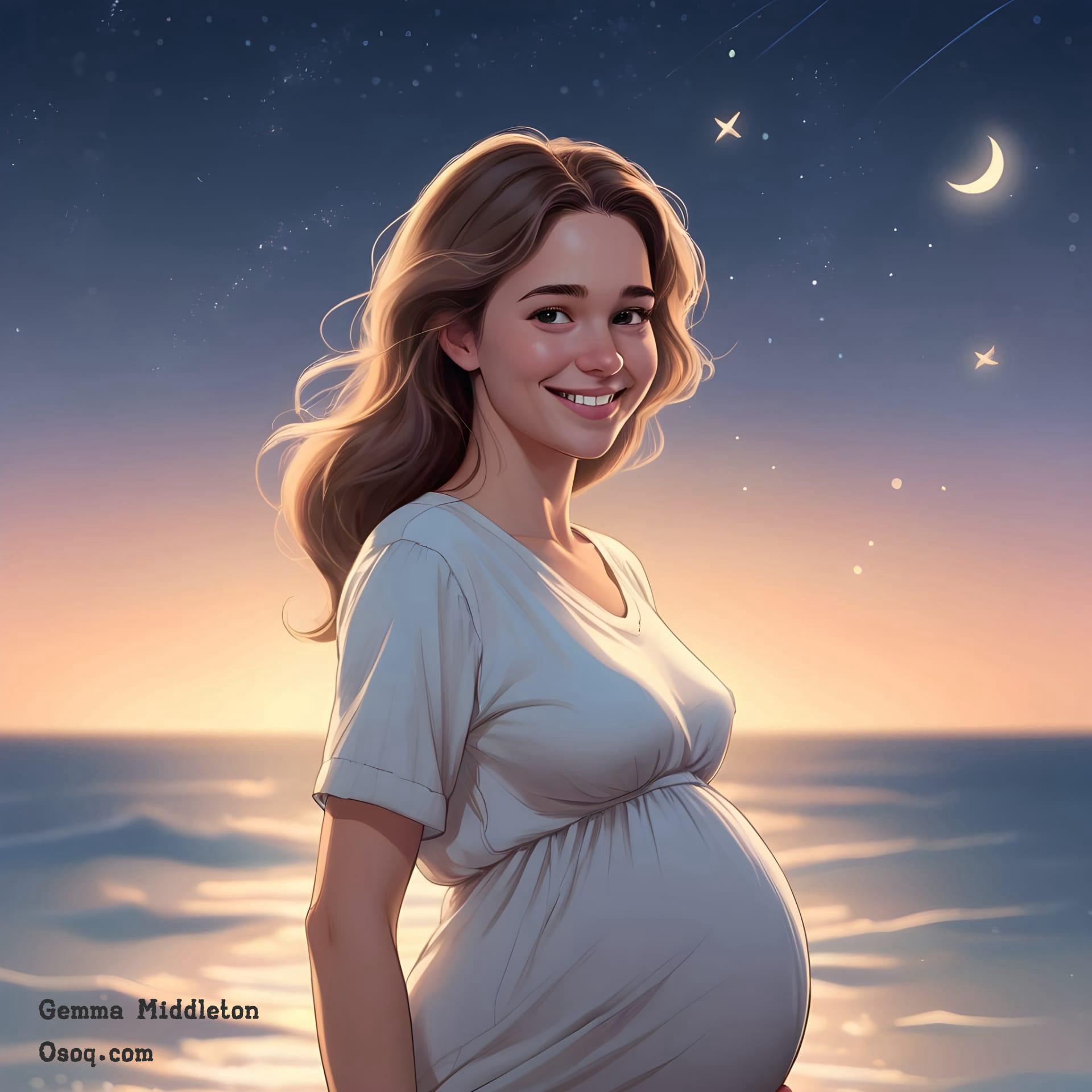 Caricature pregnant woman 01