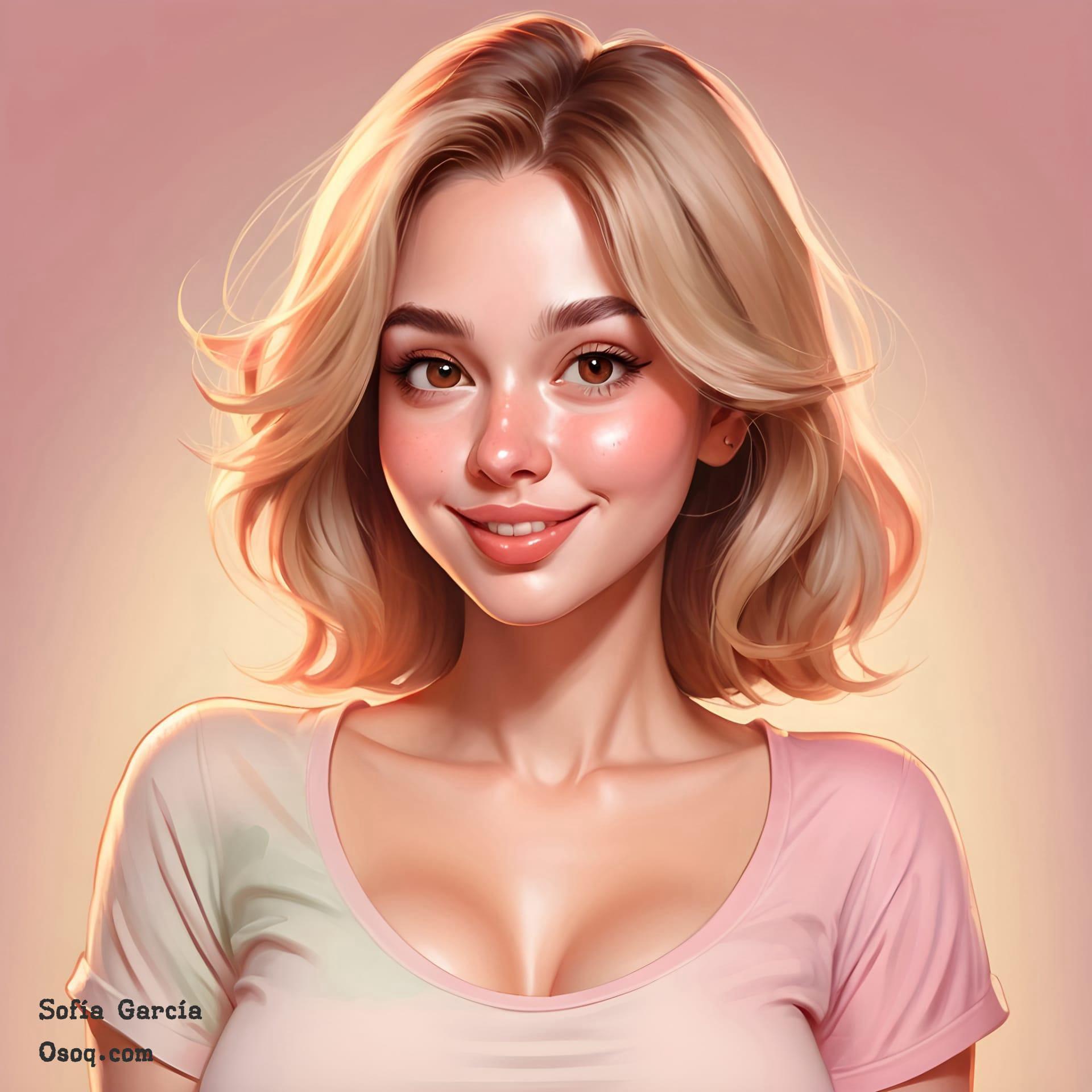 Caricature woman face 15