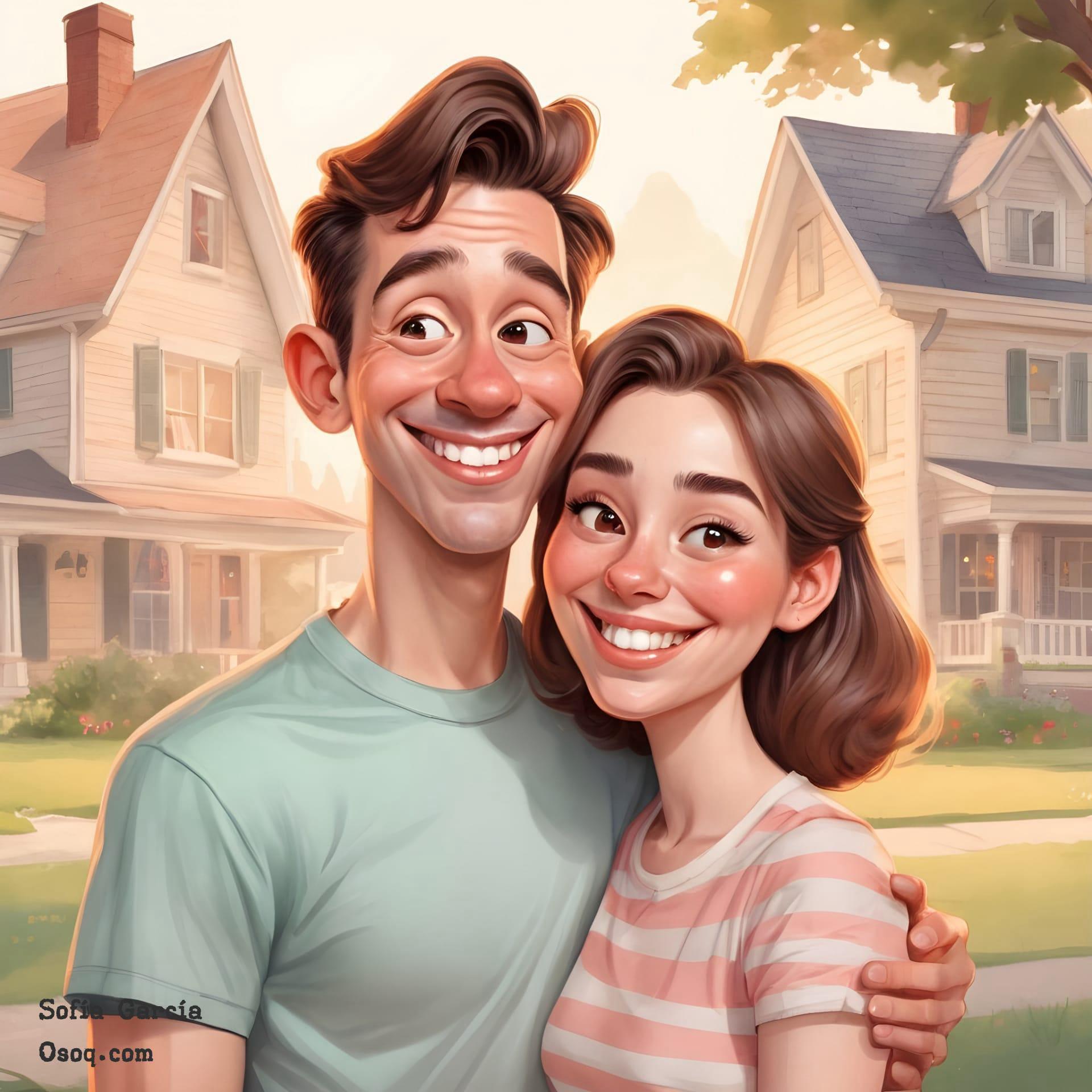 Couple cartoon portrait 01