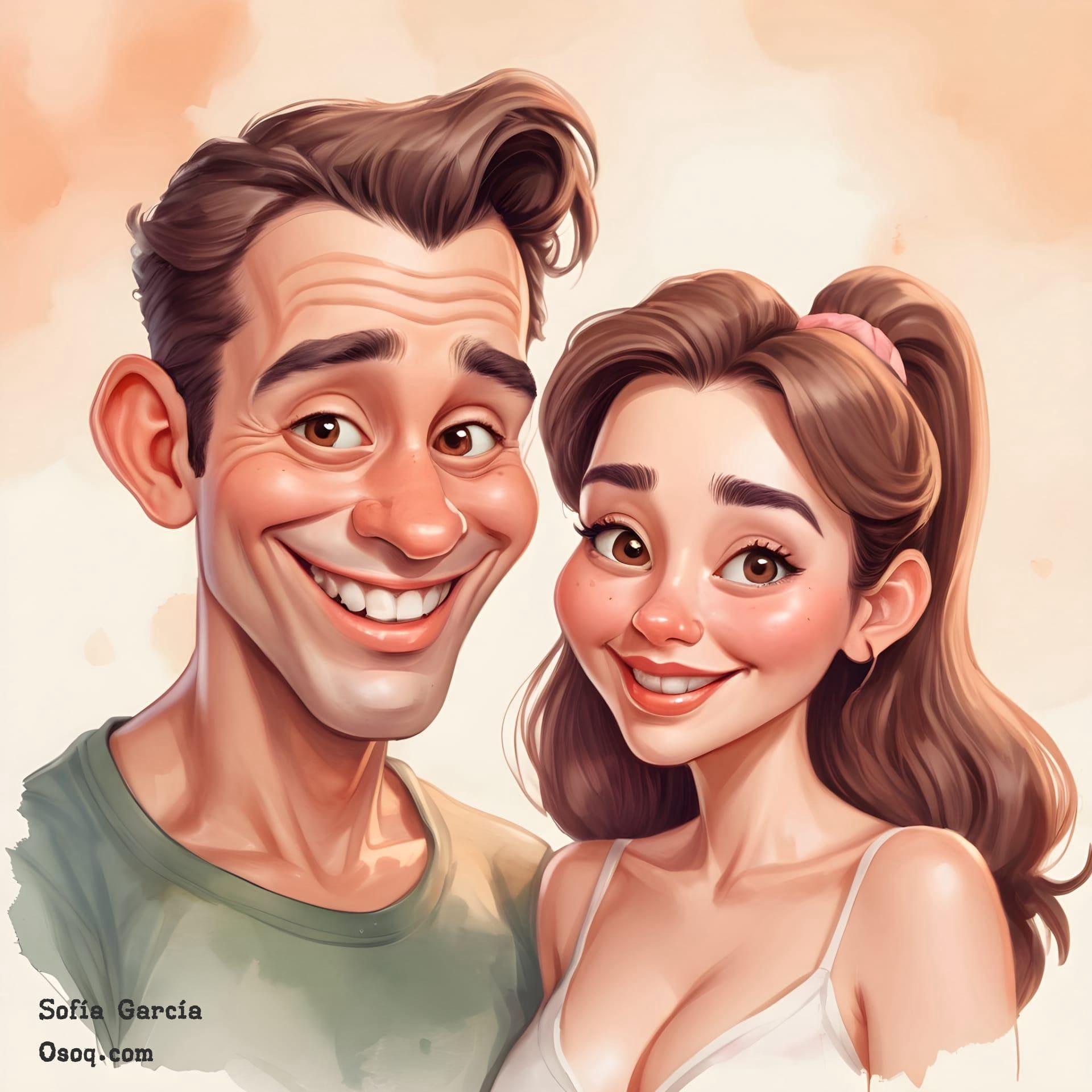 Couple cartoon portrait 03