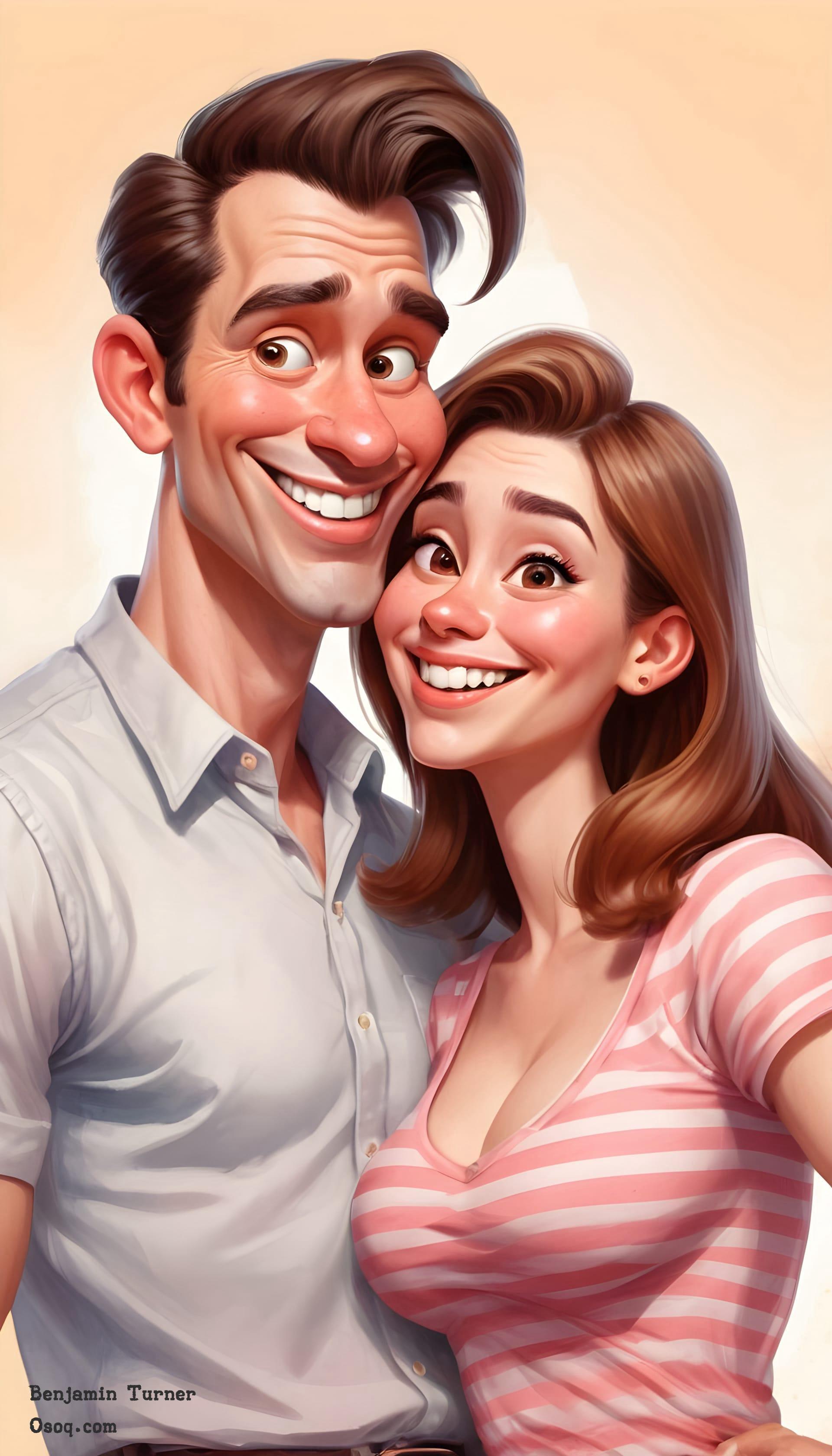 Couple cartoon portrait 04