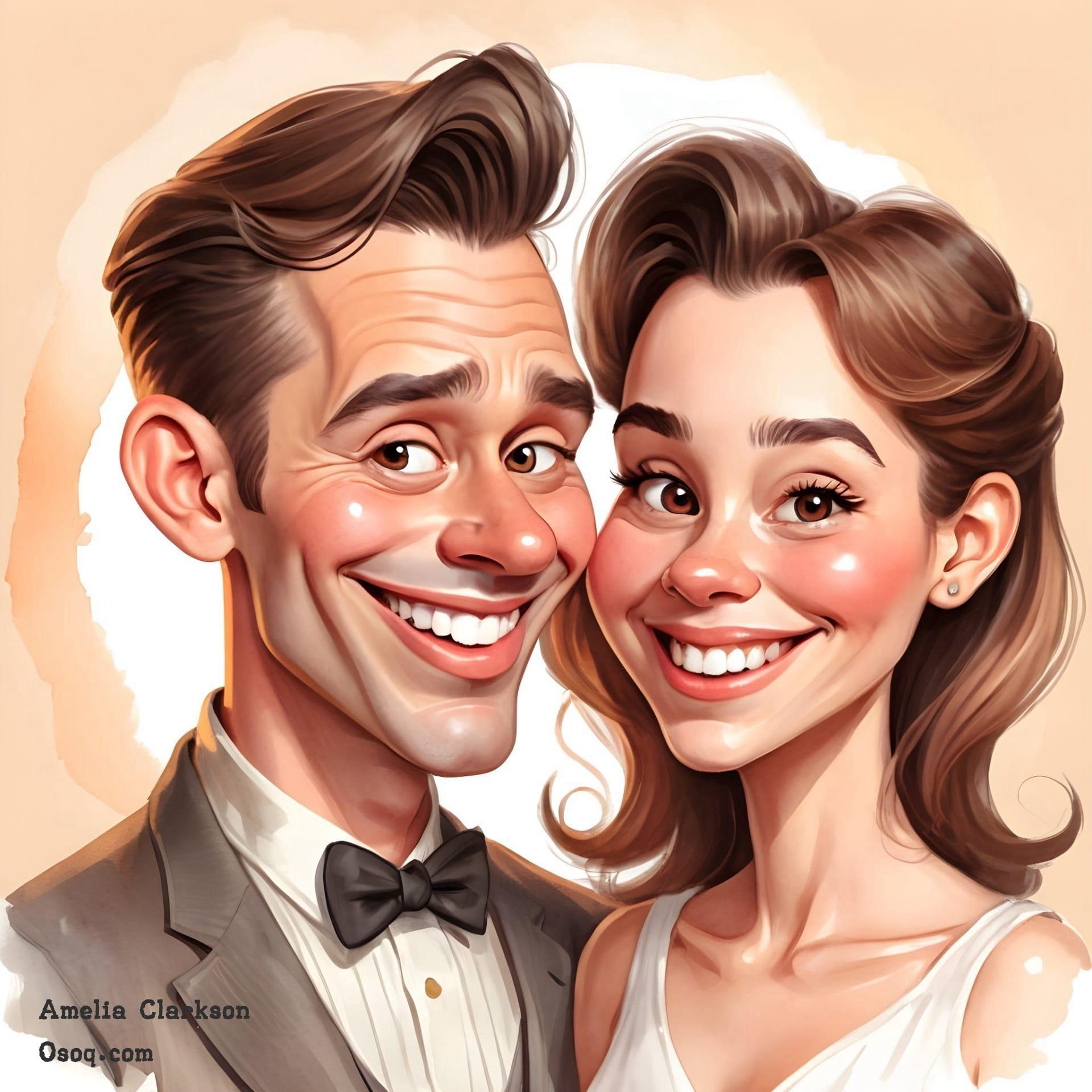 Couple cartoon portrait 05