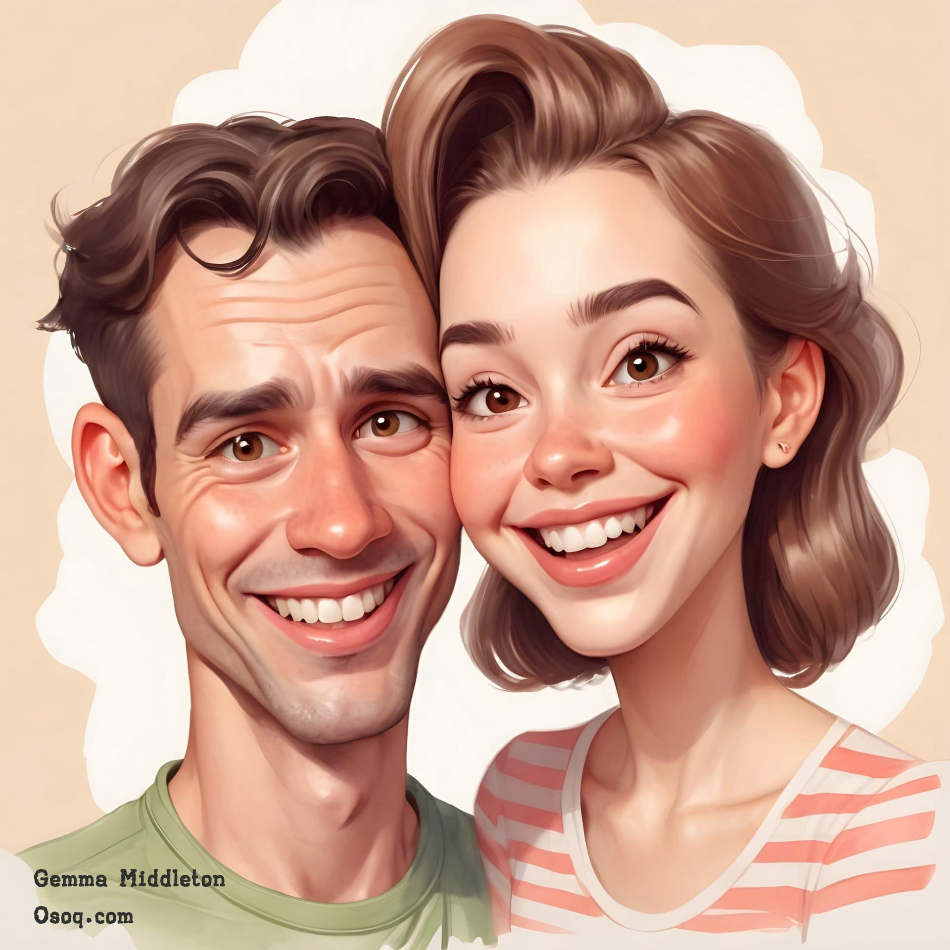 Couple cartoon portrait 06