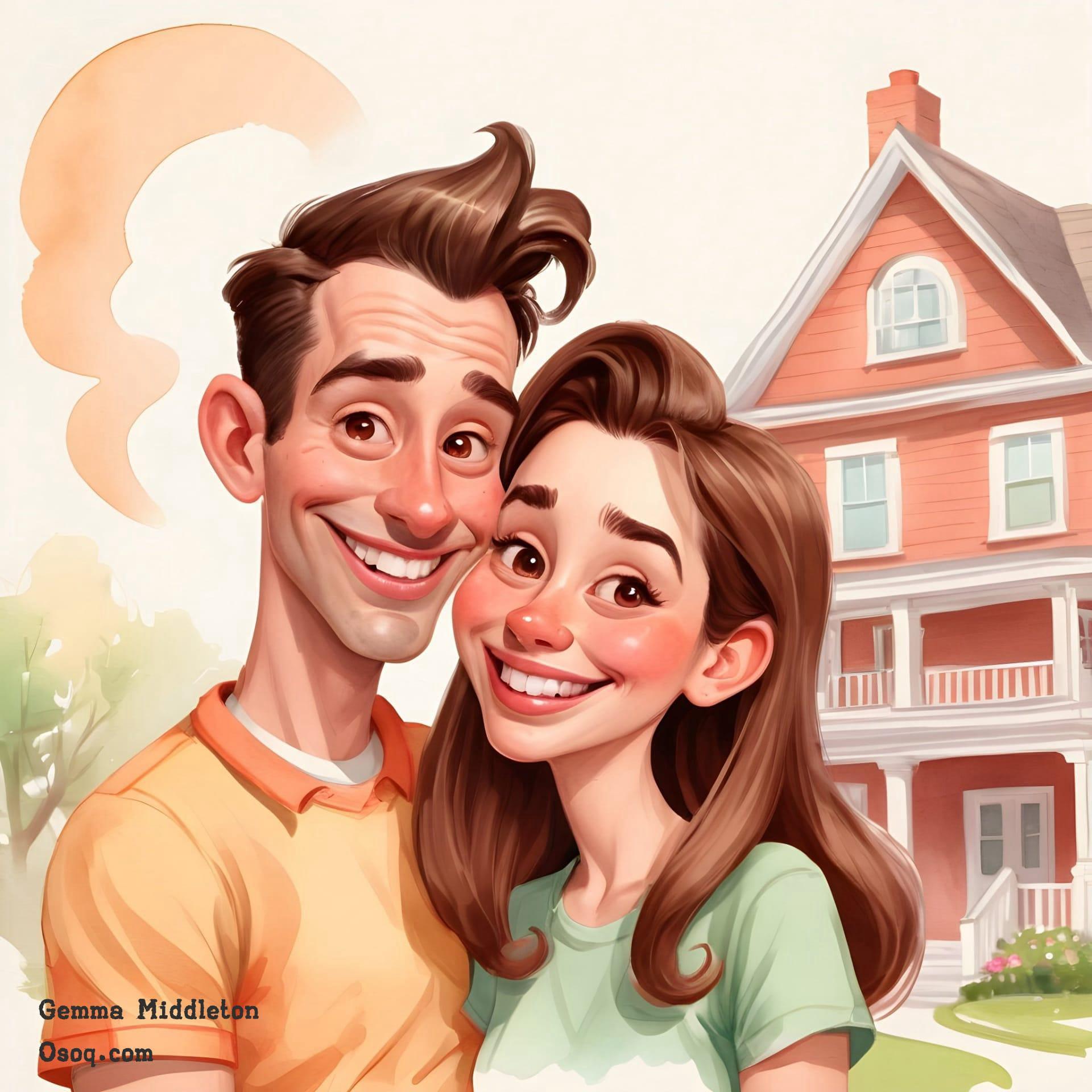 Couple cartoon portrait 07