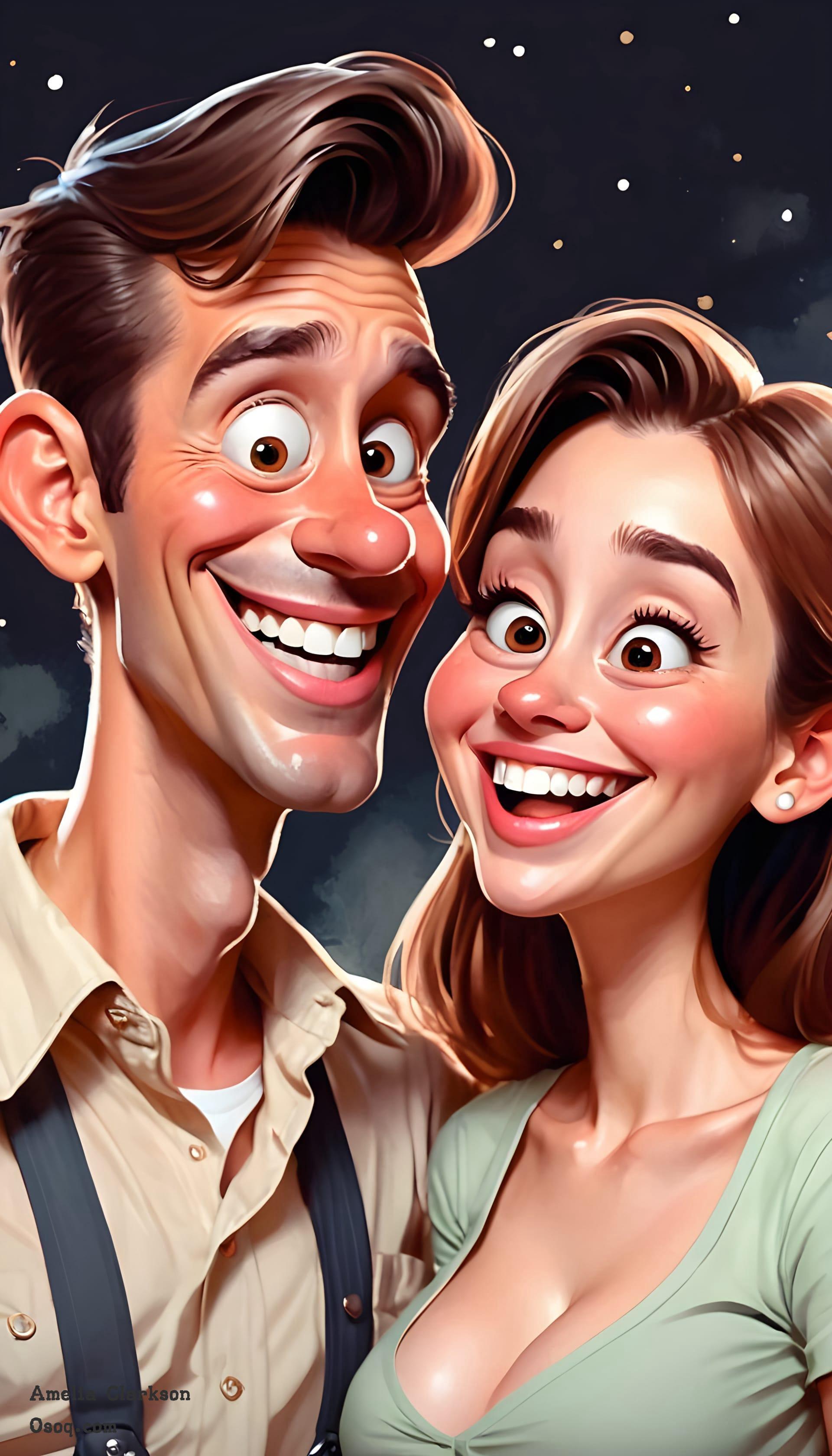 Couple cartoon portrait 08