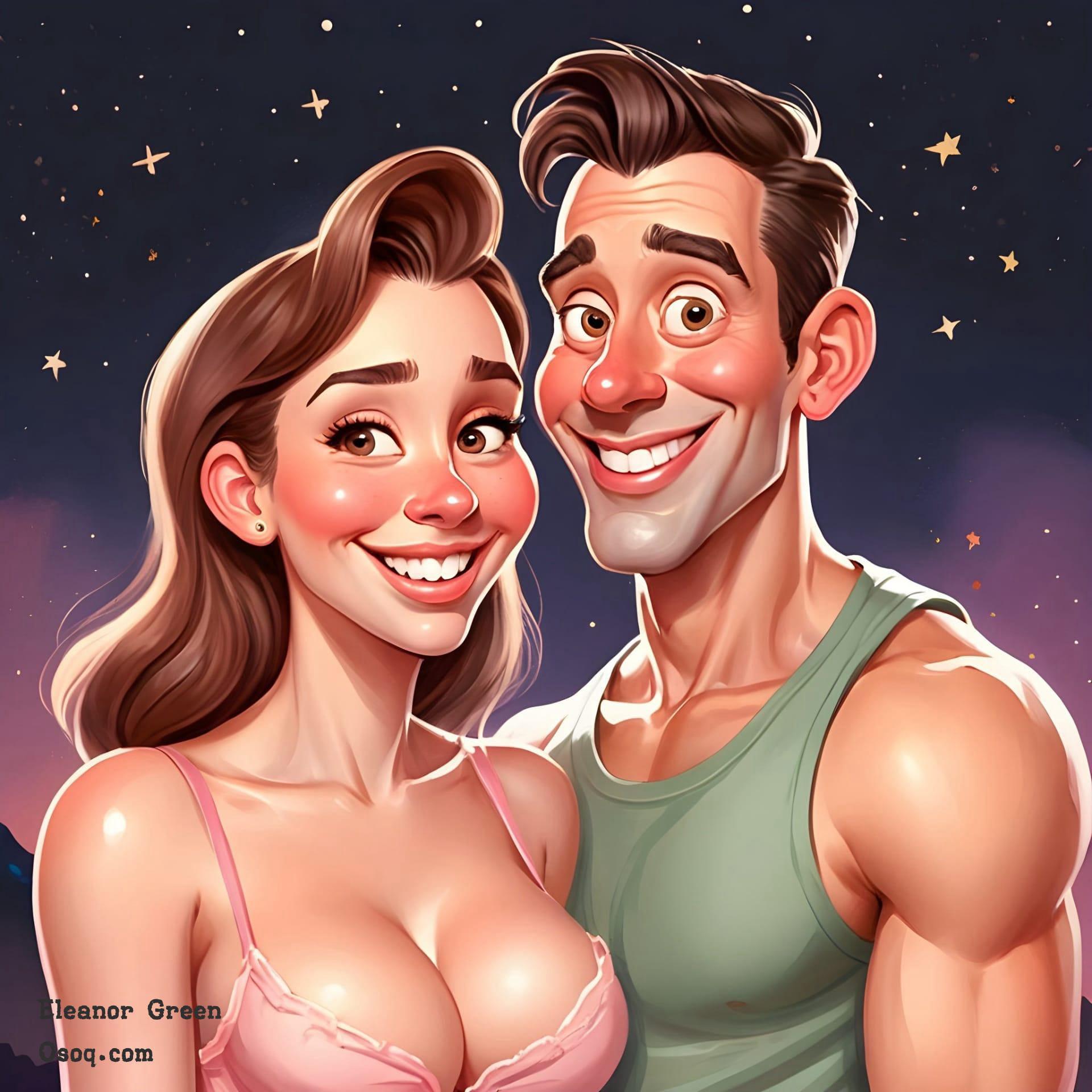 Couple cartoon portrait 09