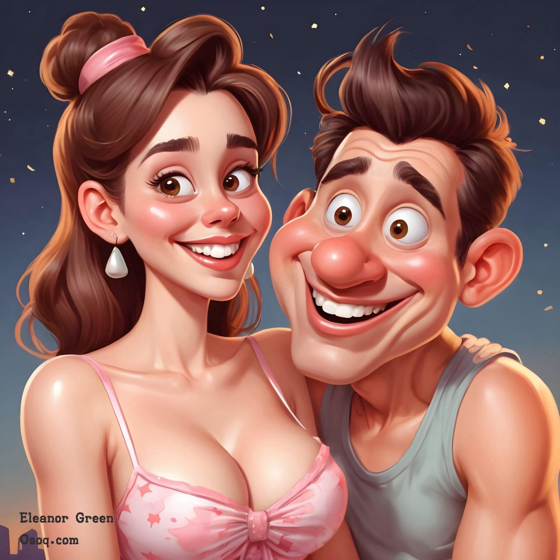 Couple cartoon portrait 10