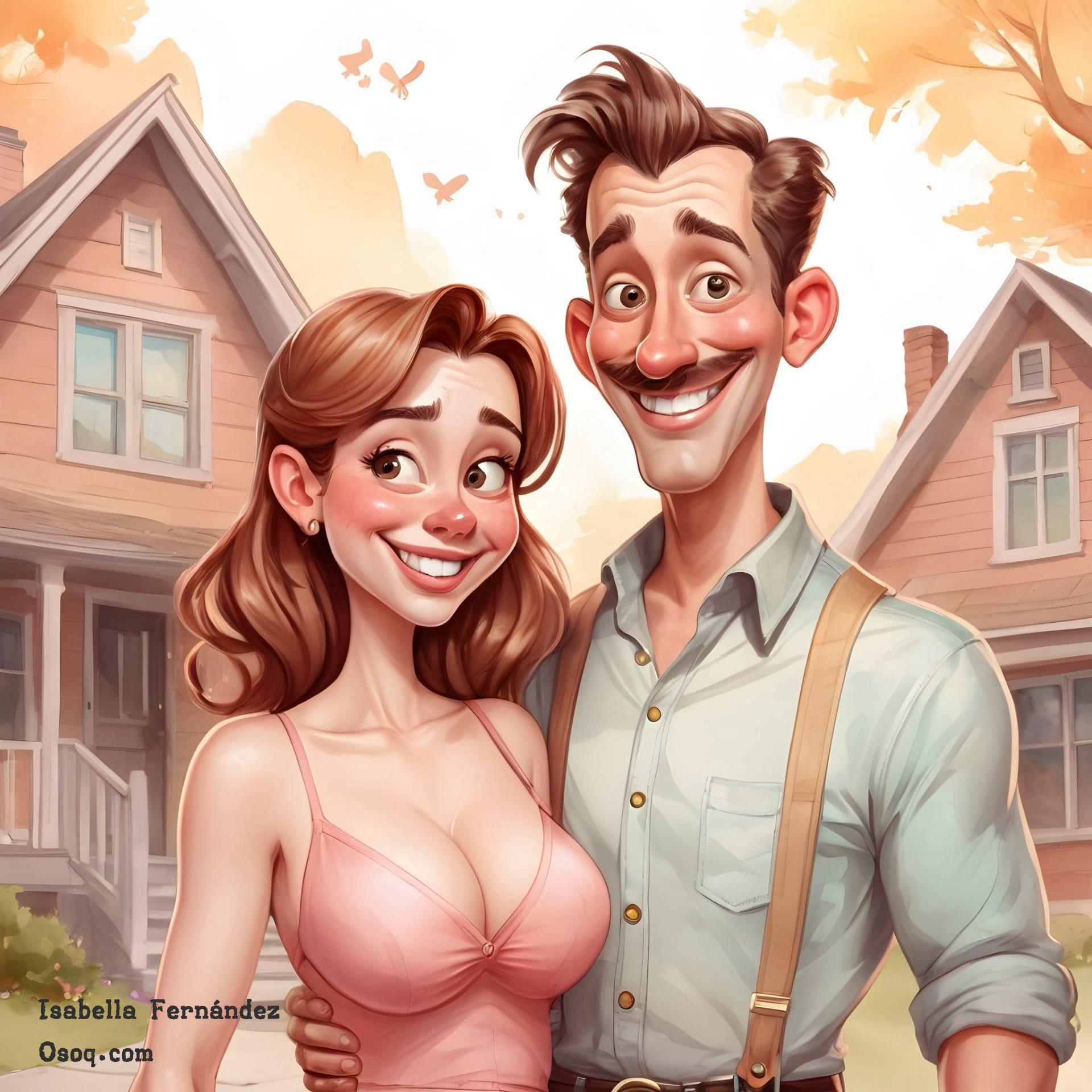 Couple cartoon portrait 11