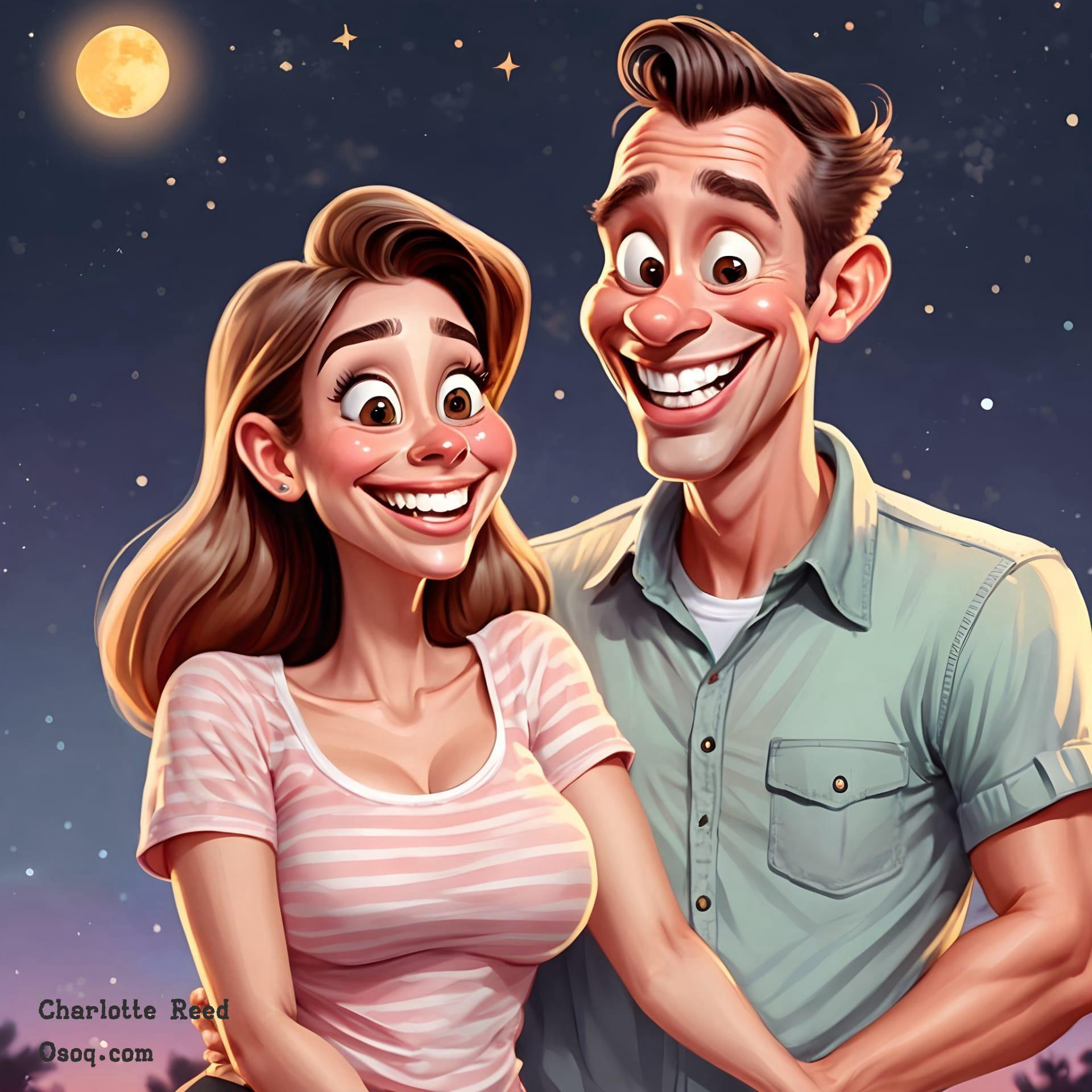 Couple cartoon portrait 14