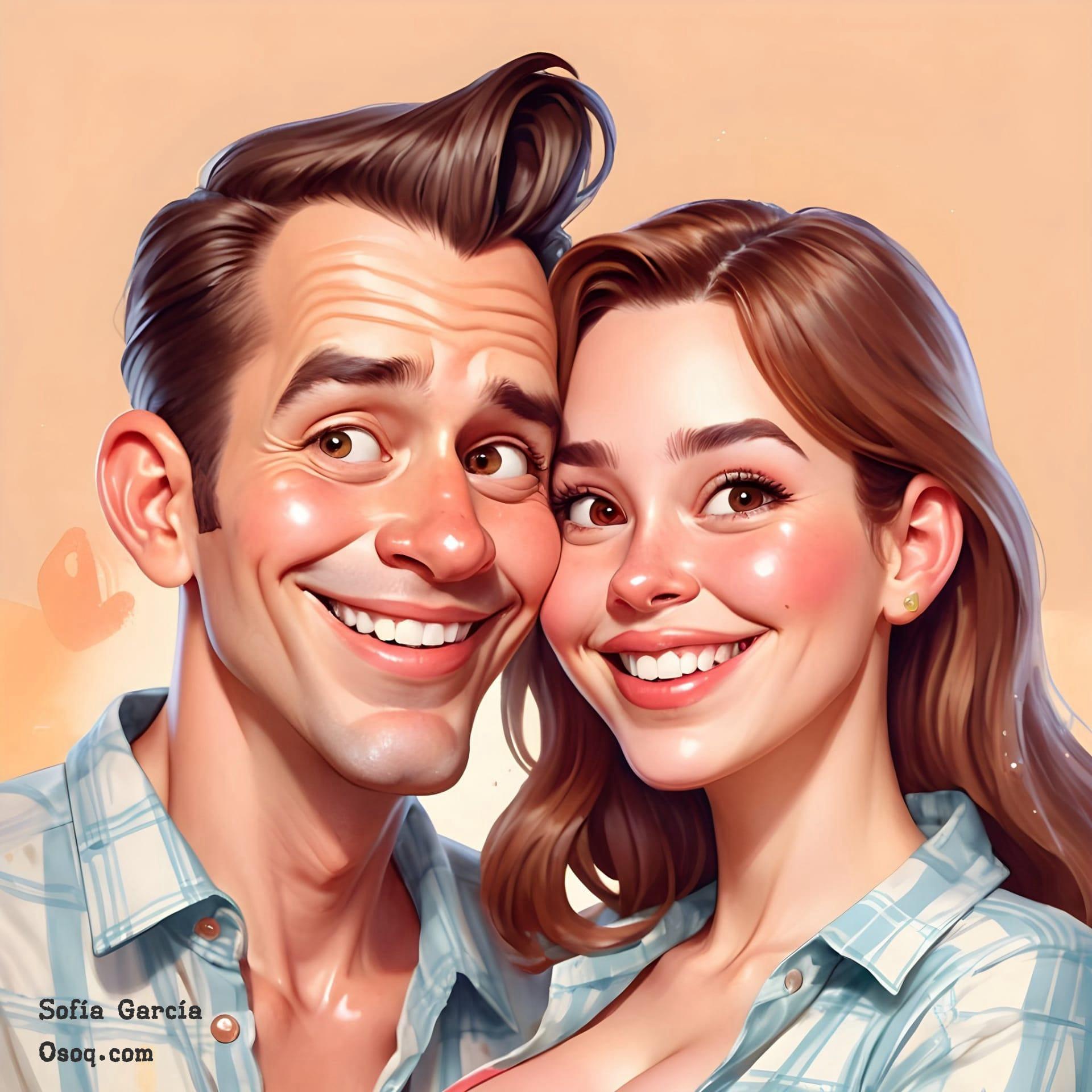 Couple cartoon portrait 16