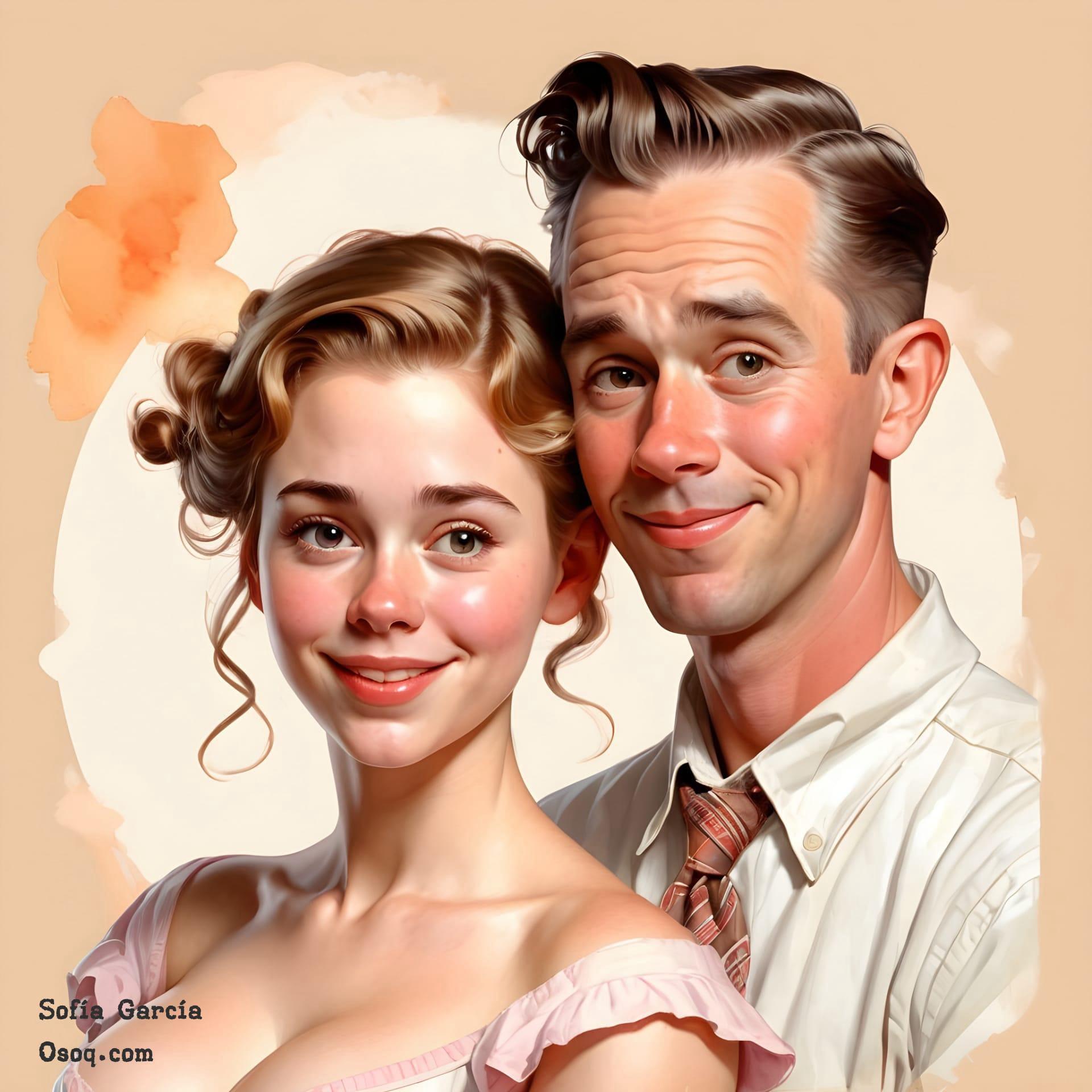 Couple cartoon portrait 17