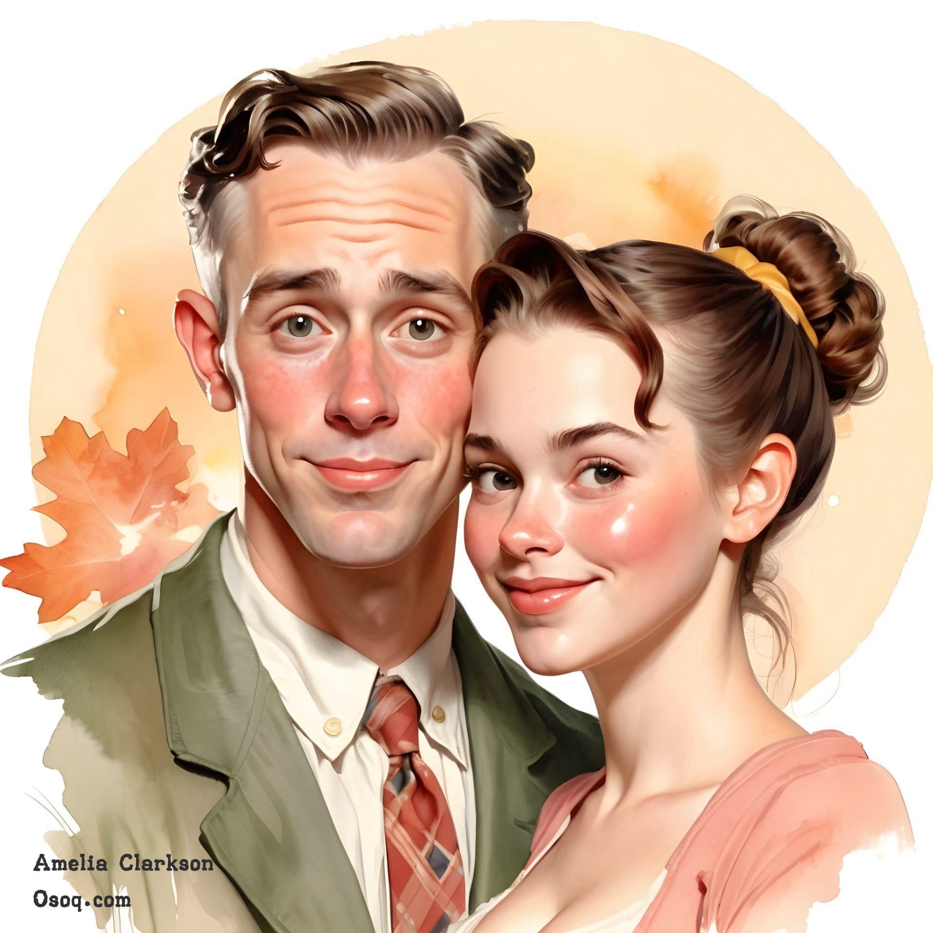 Couple cartoon portrait 20