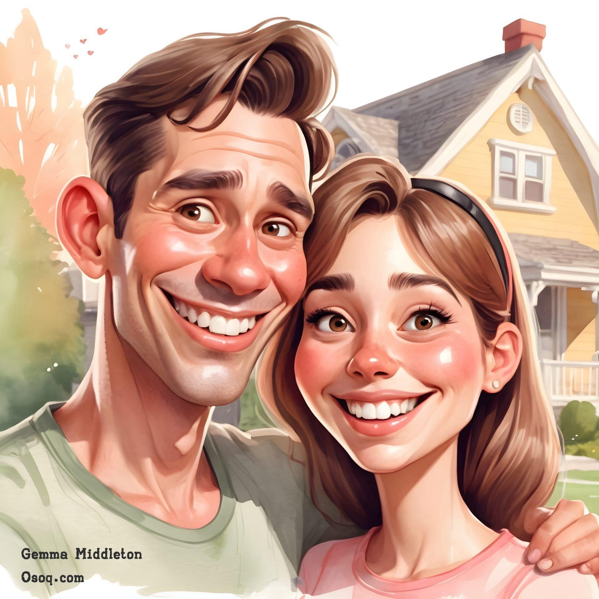 Couple photos in cartoon 01