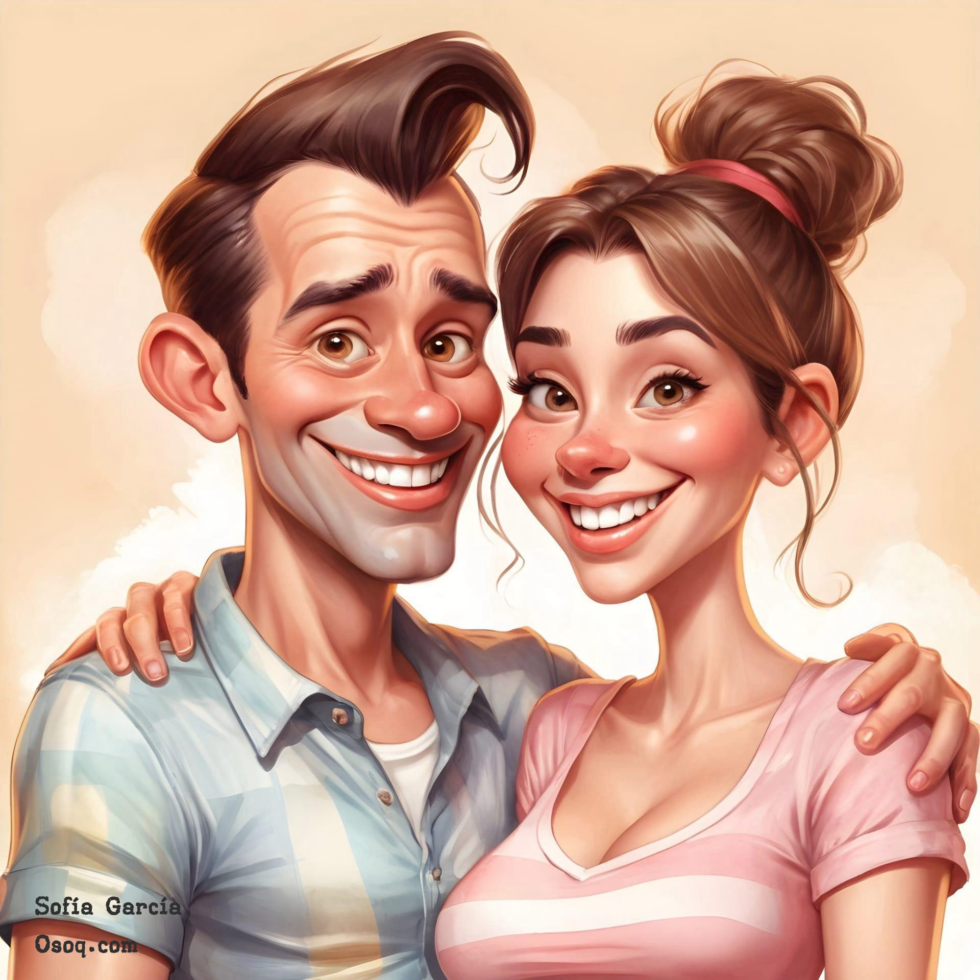 Couple photos in cartoon 12