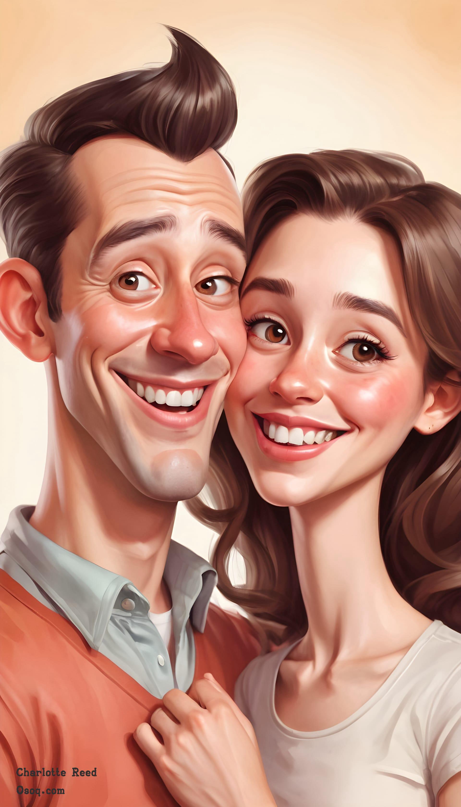 Couple wedding caricature 05