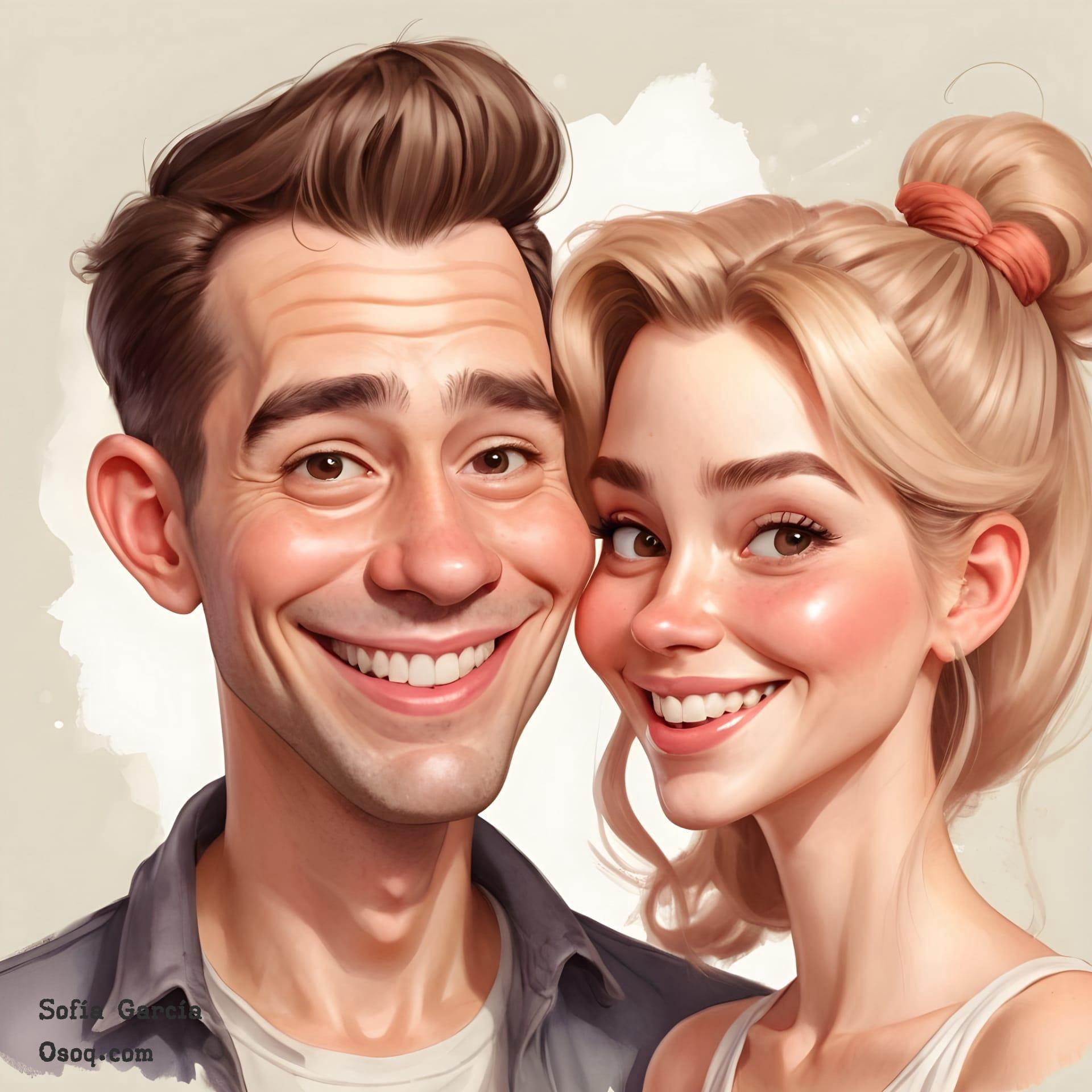 Couple wedding caricature 06