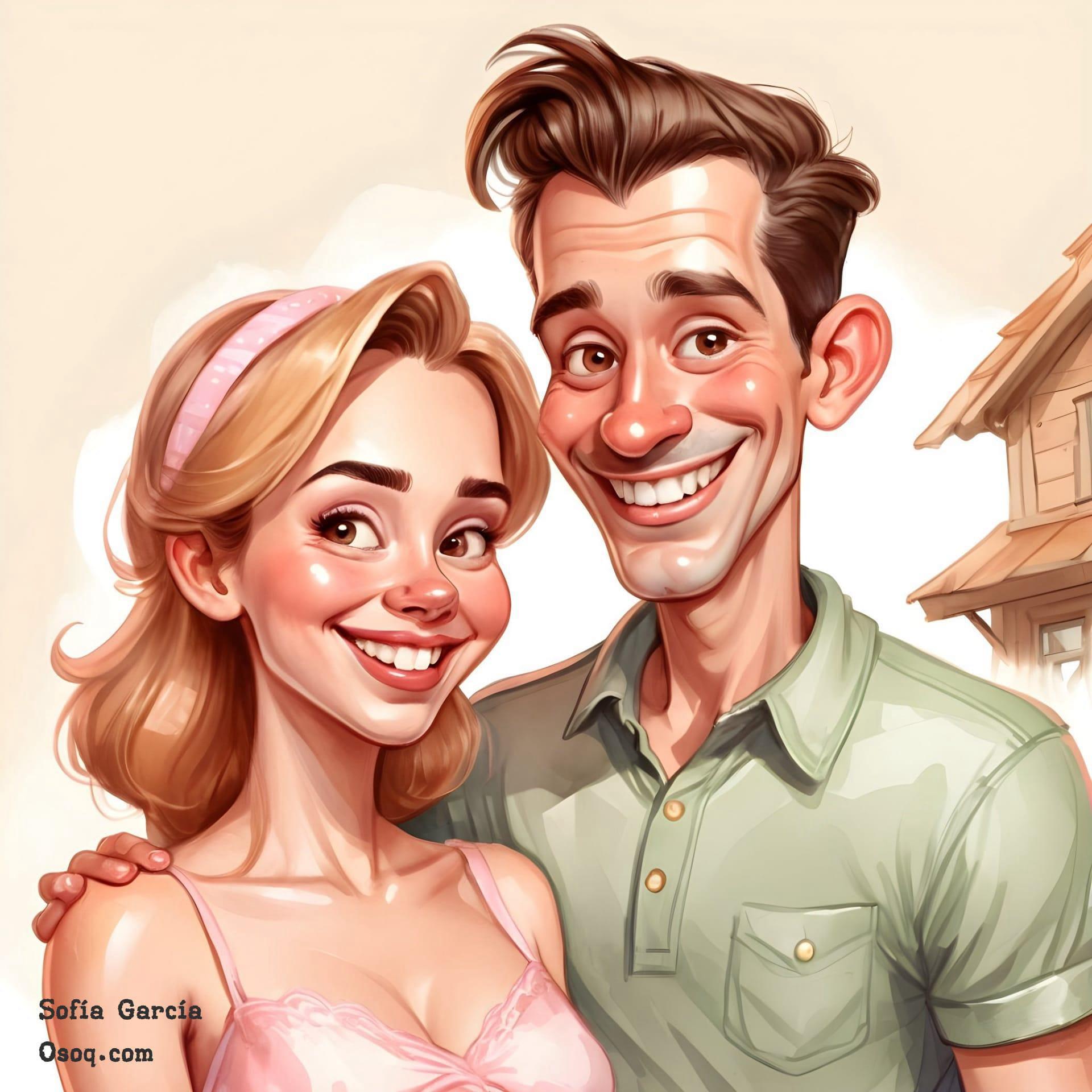 Couple wedding caricature 07