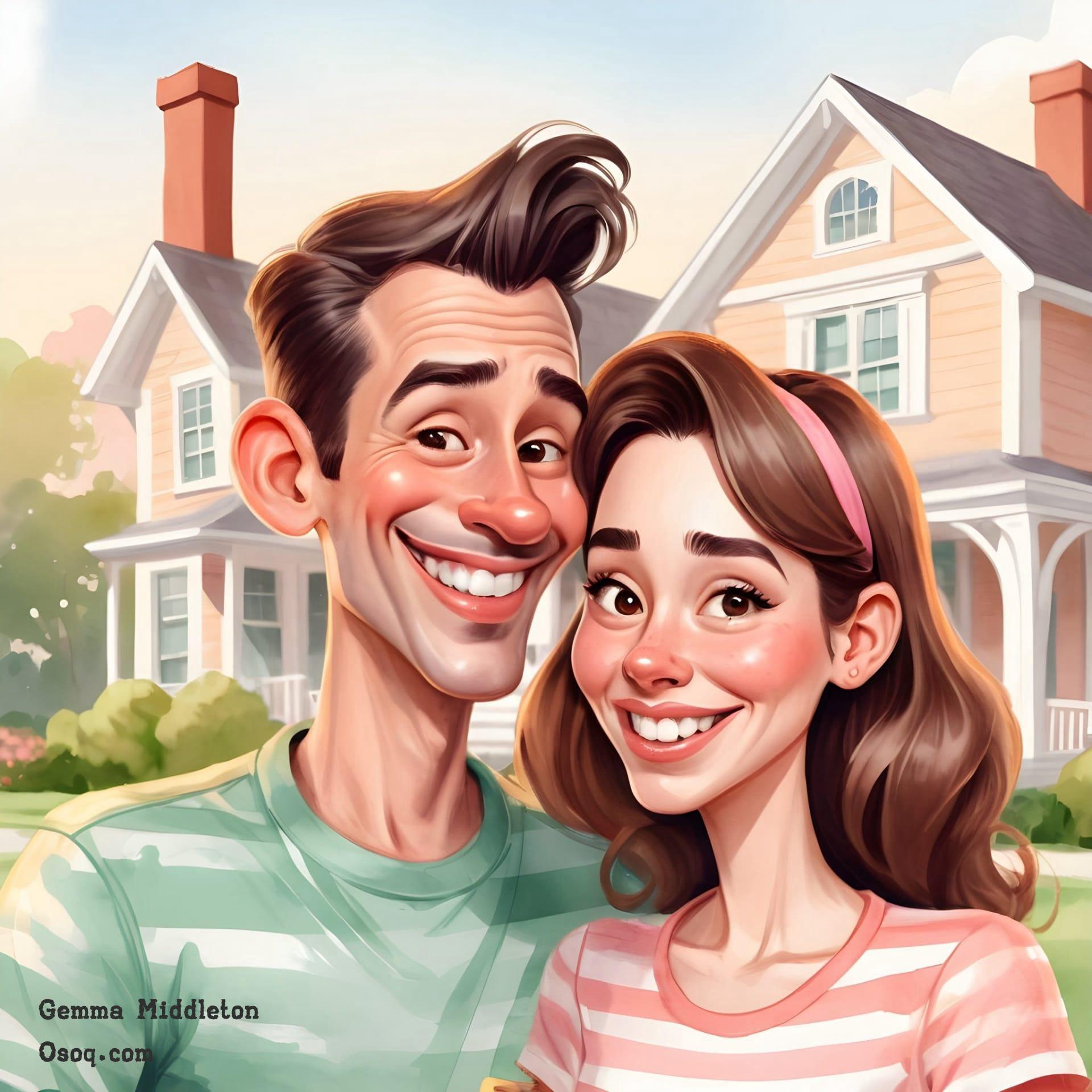 Custom cartoon couple portrait 02