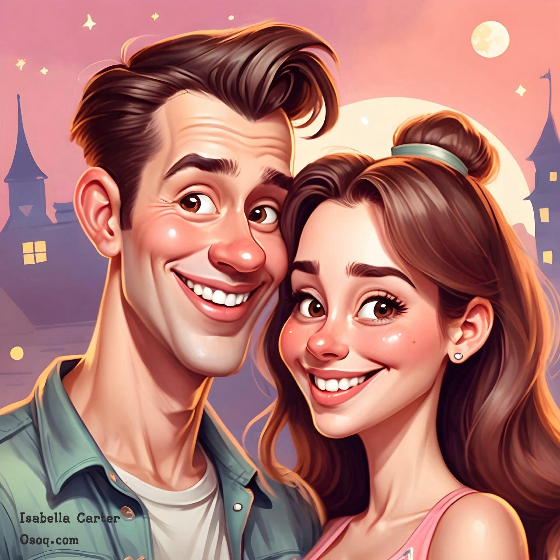 Custom cartoon couple portrait 08