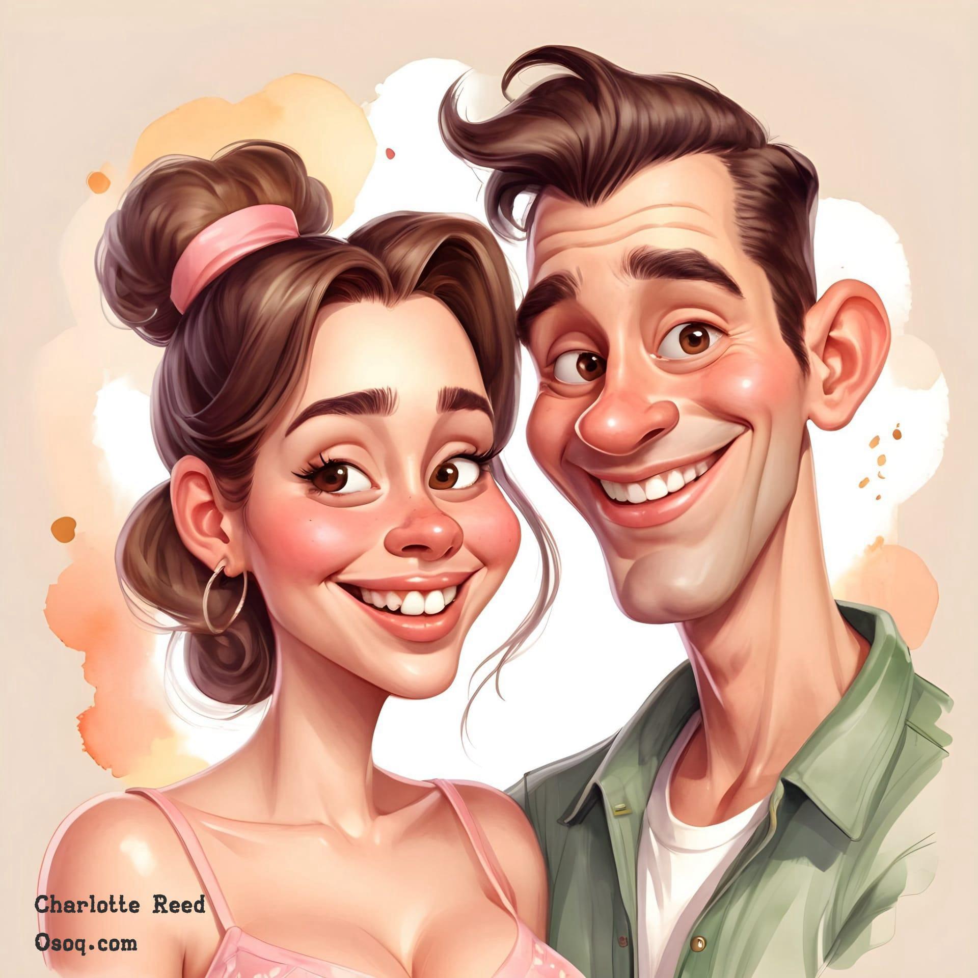 Custom cartoon couple portrait 10