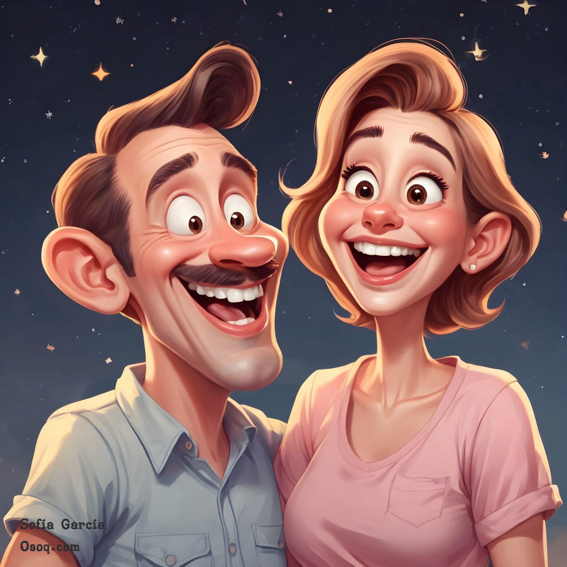 Custom cartoon couple portrait 11