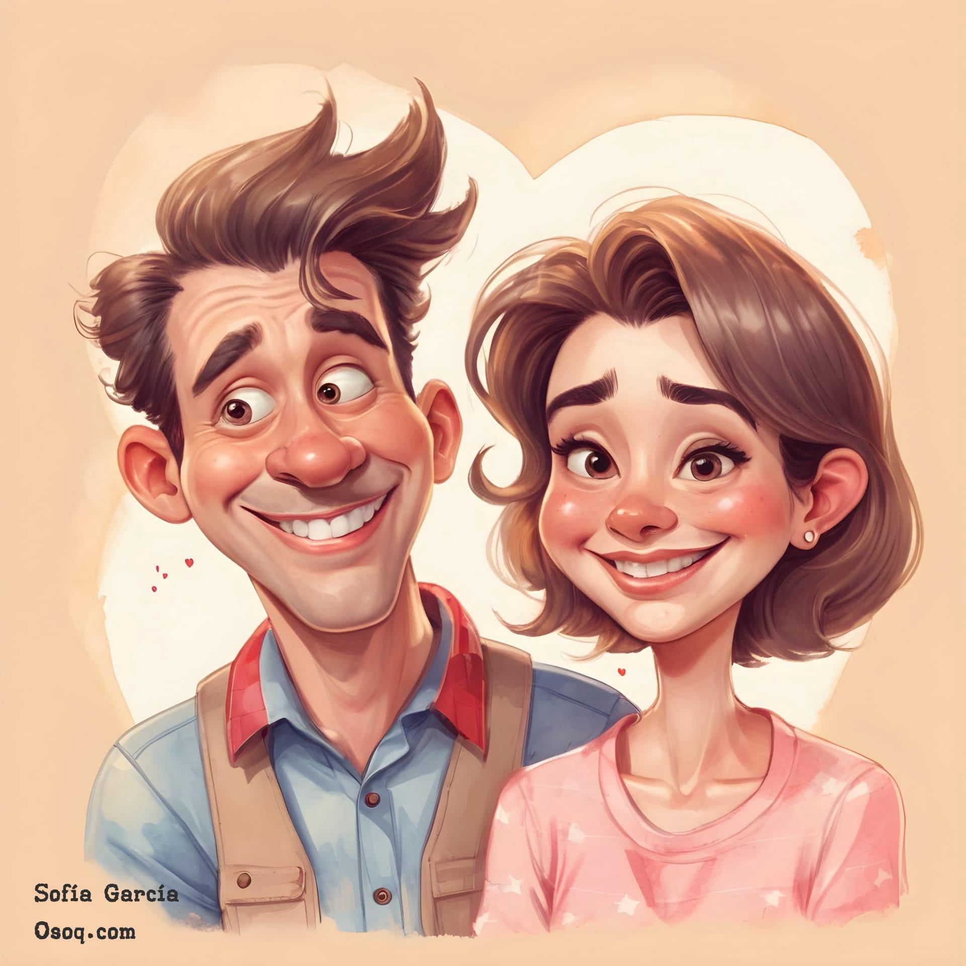 Custom cartoon couple portrait 12