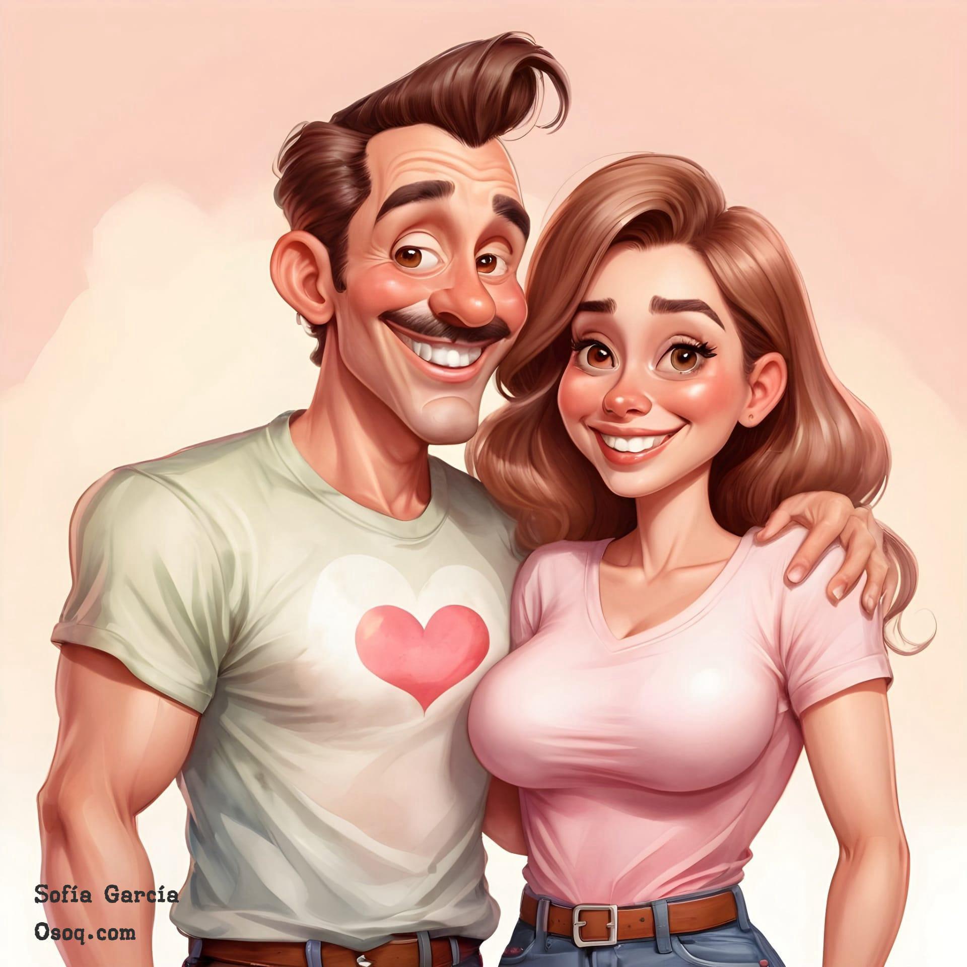 Custom cartoon couple portrait 13