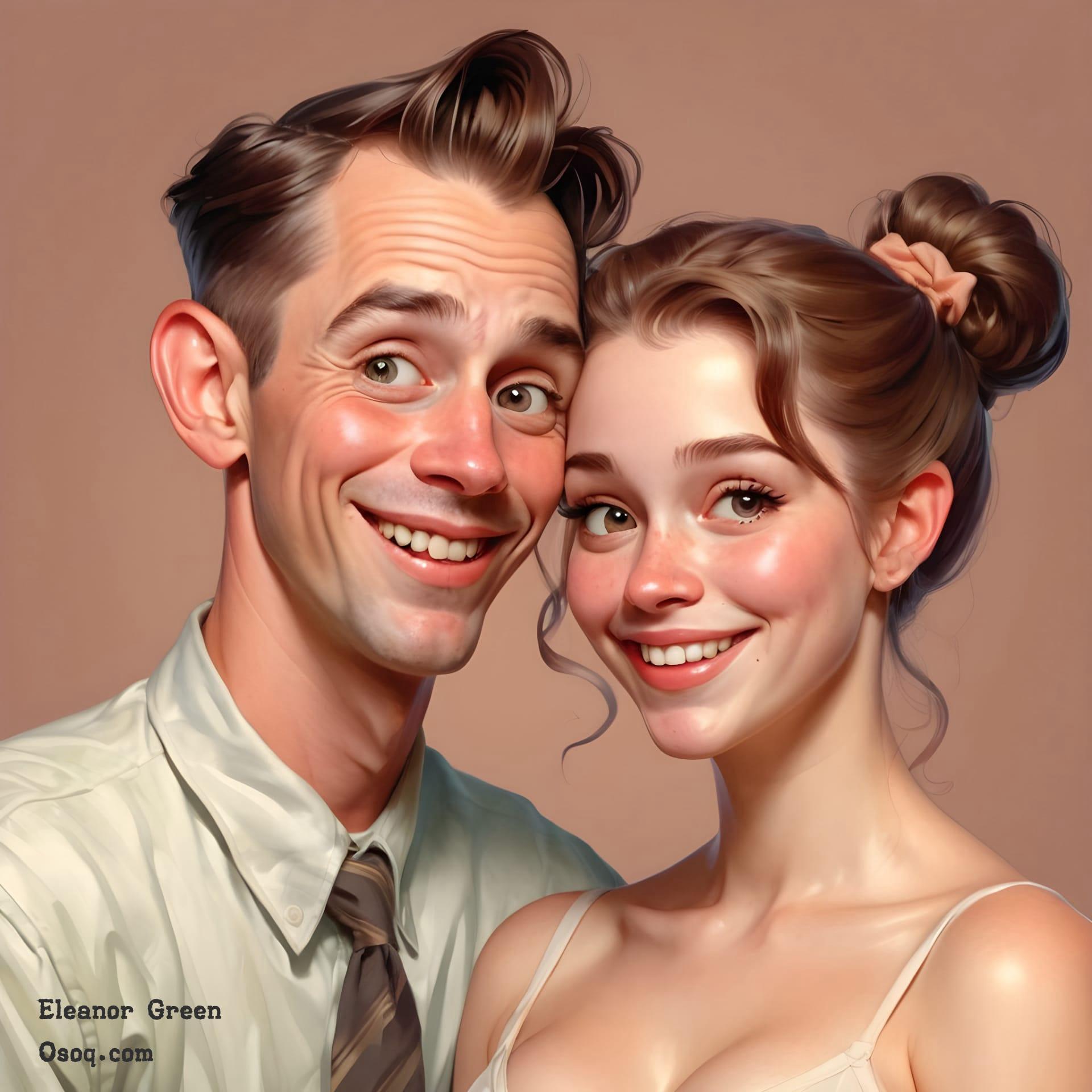 Custom cartoon couple portrait 20