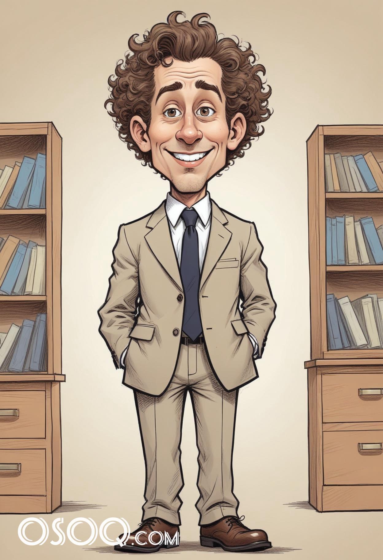 Cute business cartoon caricature drawing 10