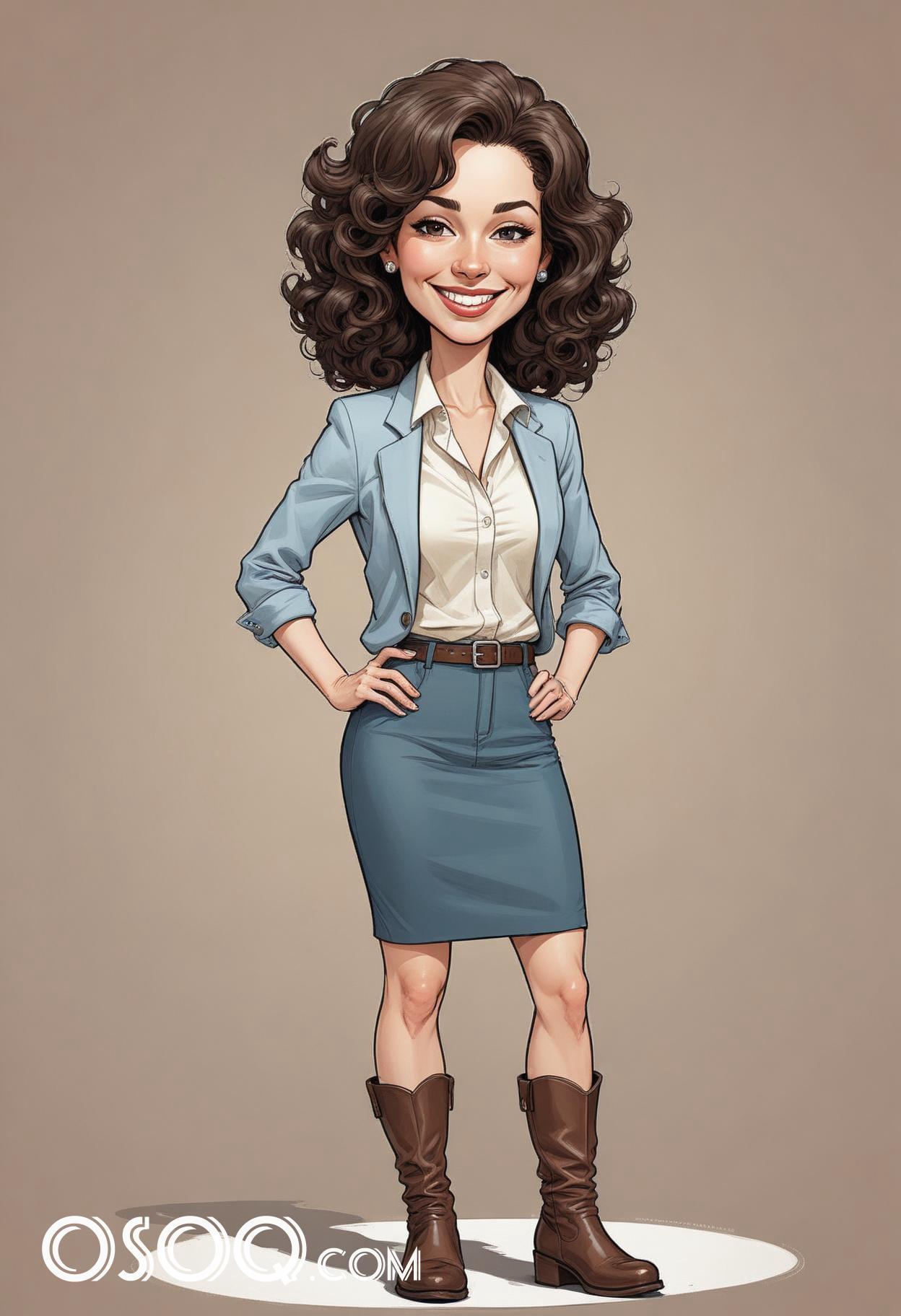 Cute business cartoon caricature drawing 13