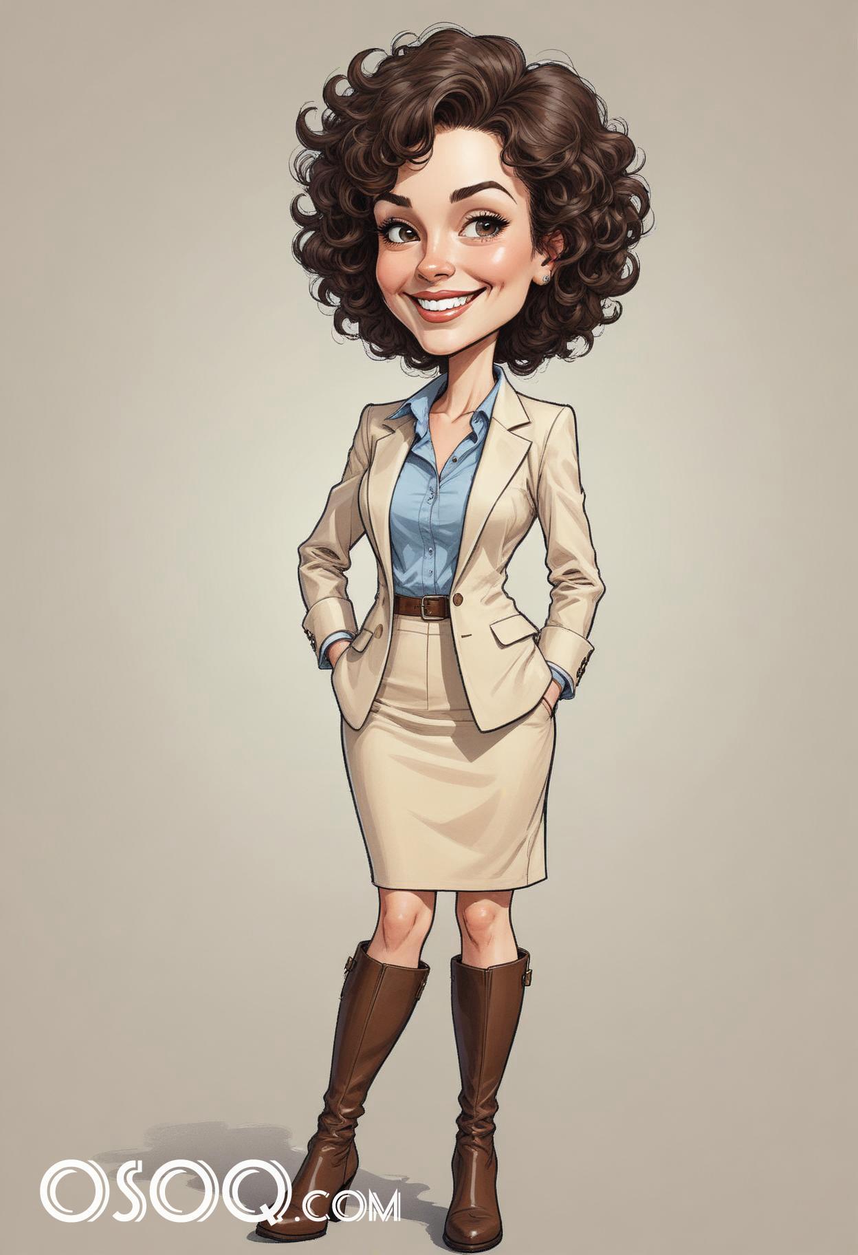 Cute business cartoon caricature drawing 14