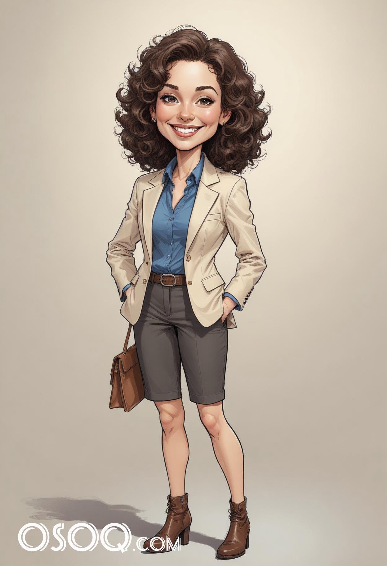 Cute business cartoon caricature drawing 15