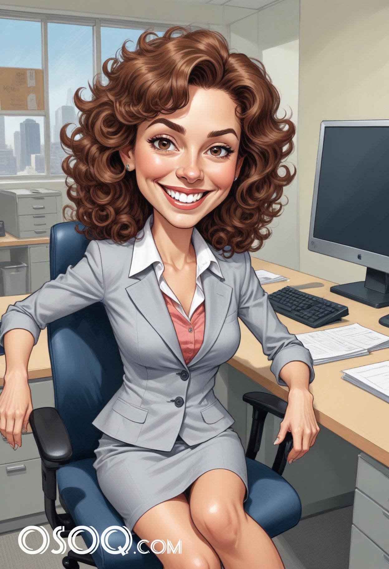 Cute business cartoon caricature drawing 18