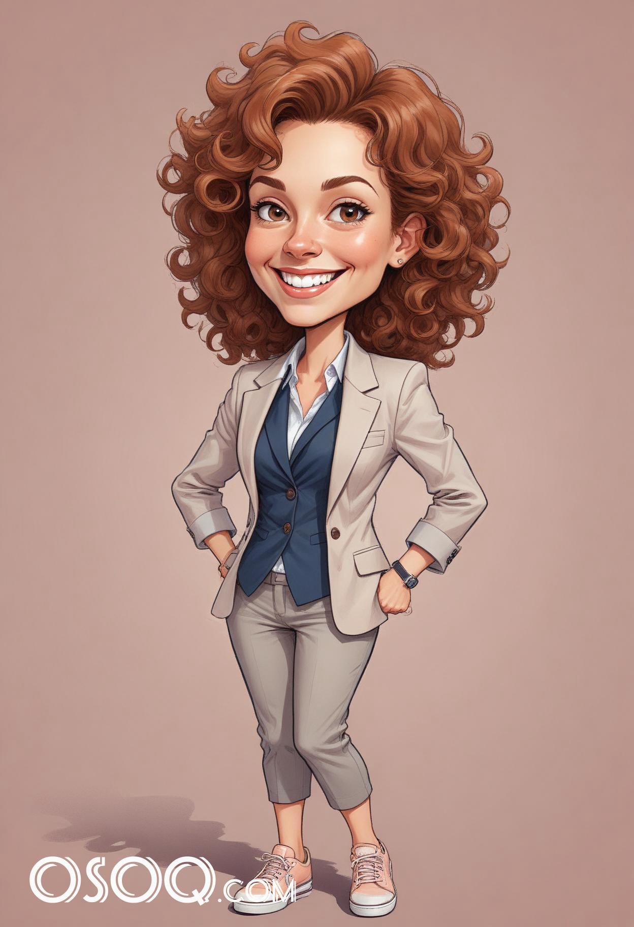 Cute business cartoon caricature drawing 19