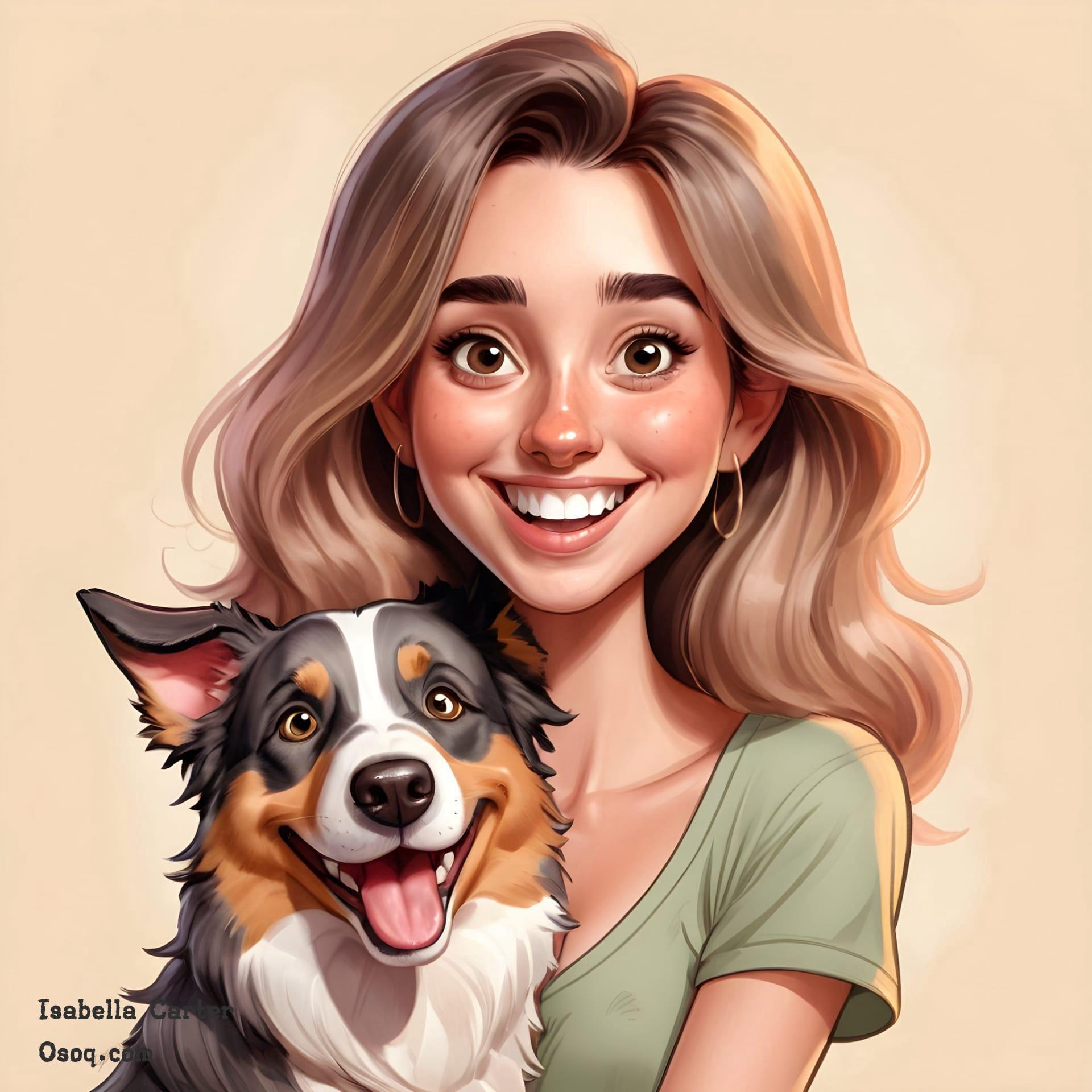 Dog caricature drawing 13