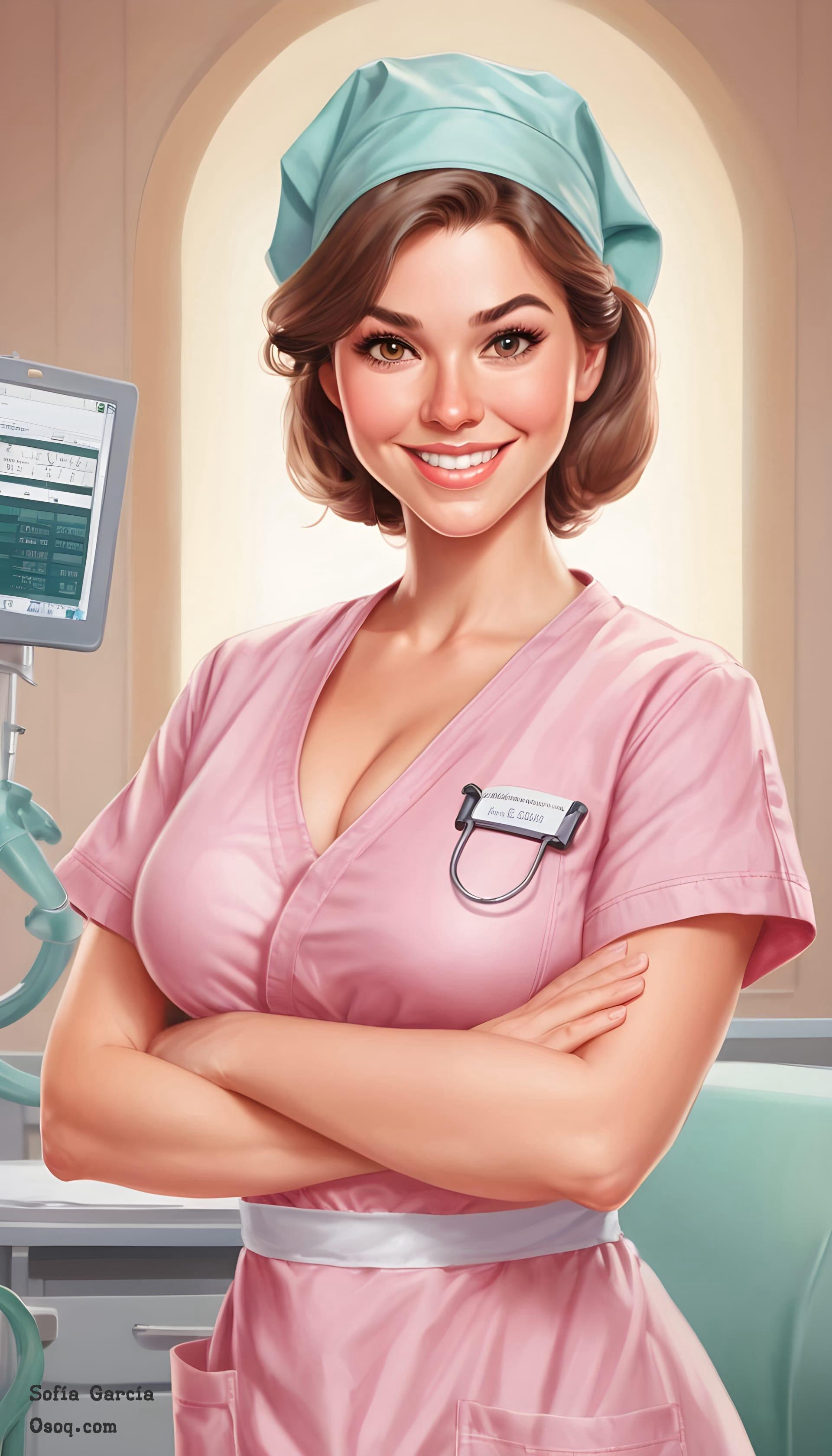 Female doctor caricature 03