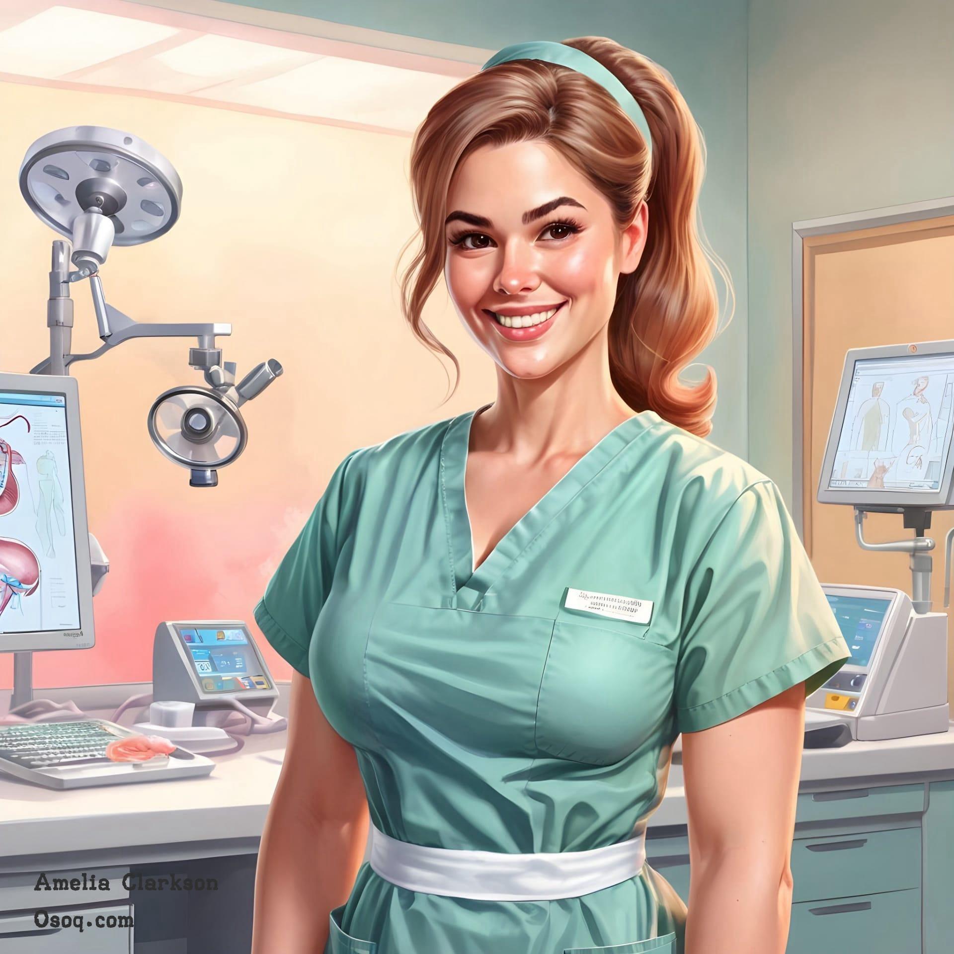 Female doctor caricature 05