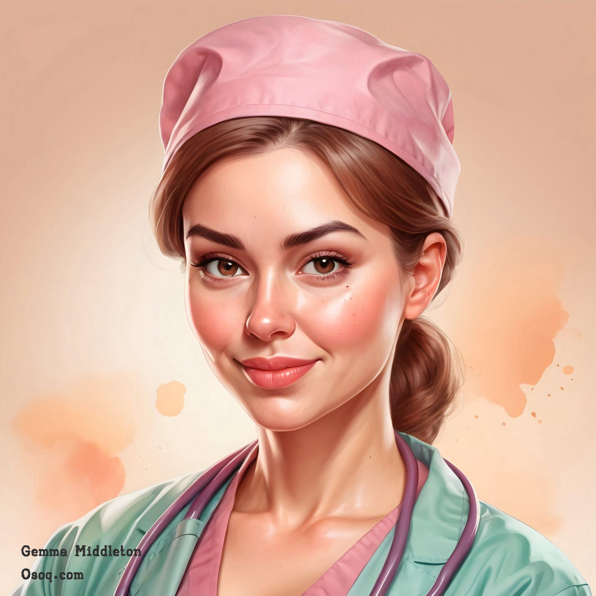 Female doctor caricature 06