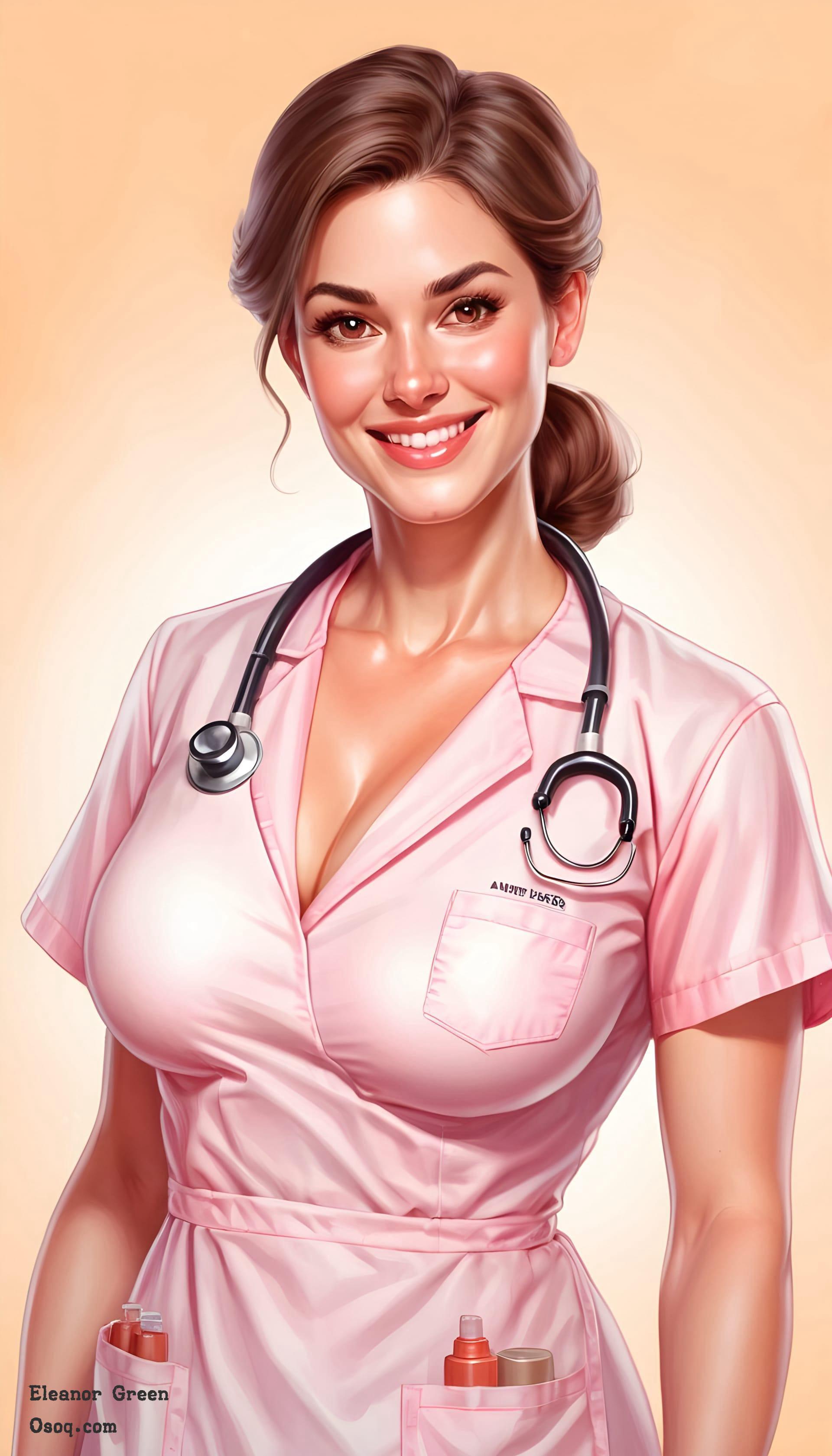 Female doctor caricature 09