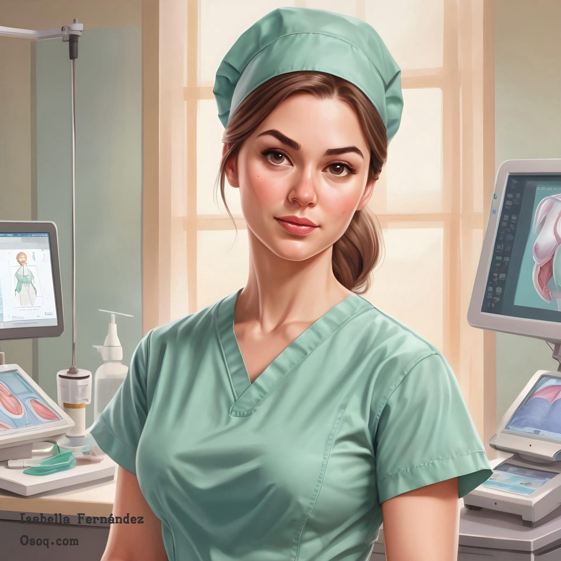 Female doctor caricature 12