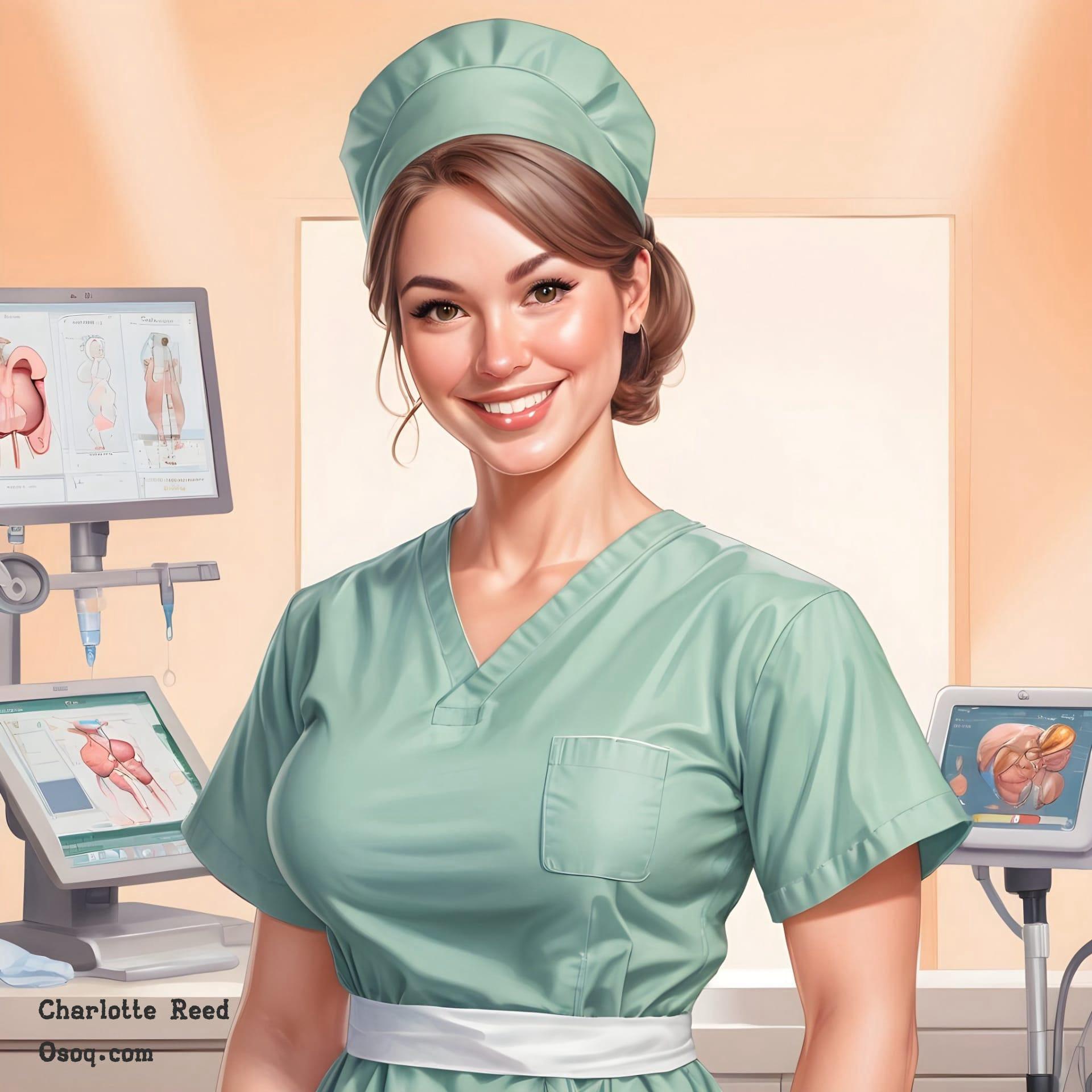 Female doctor caricature 14