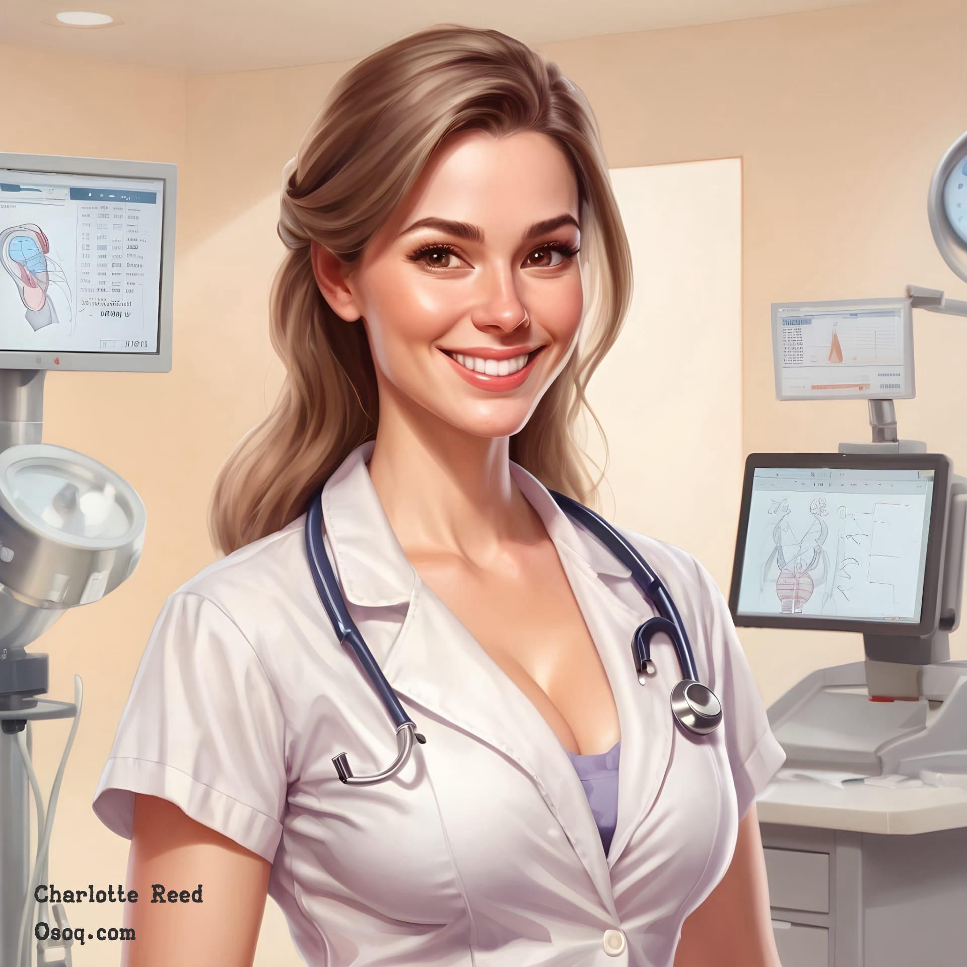 Female doctor caricature 15