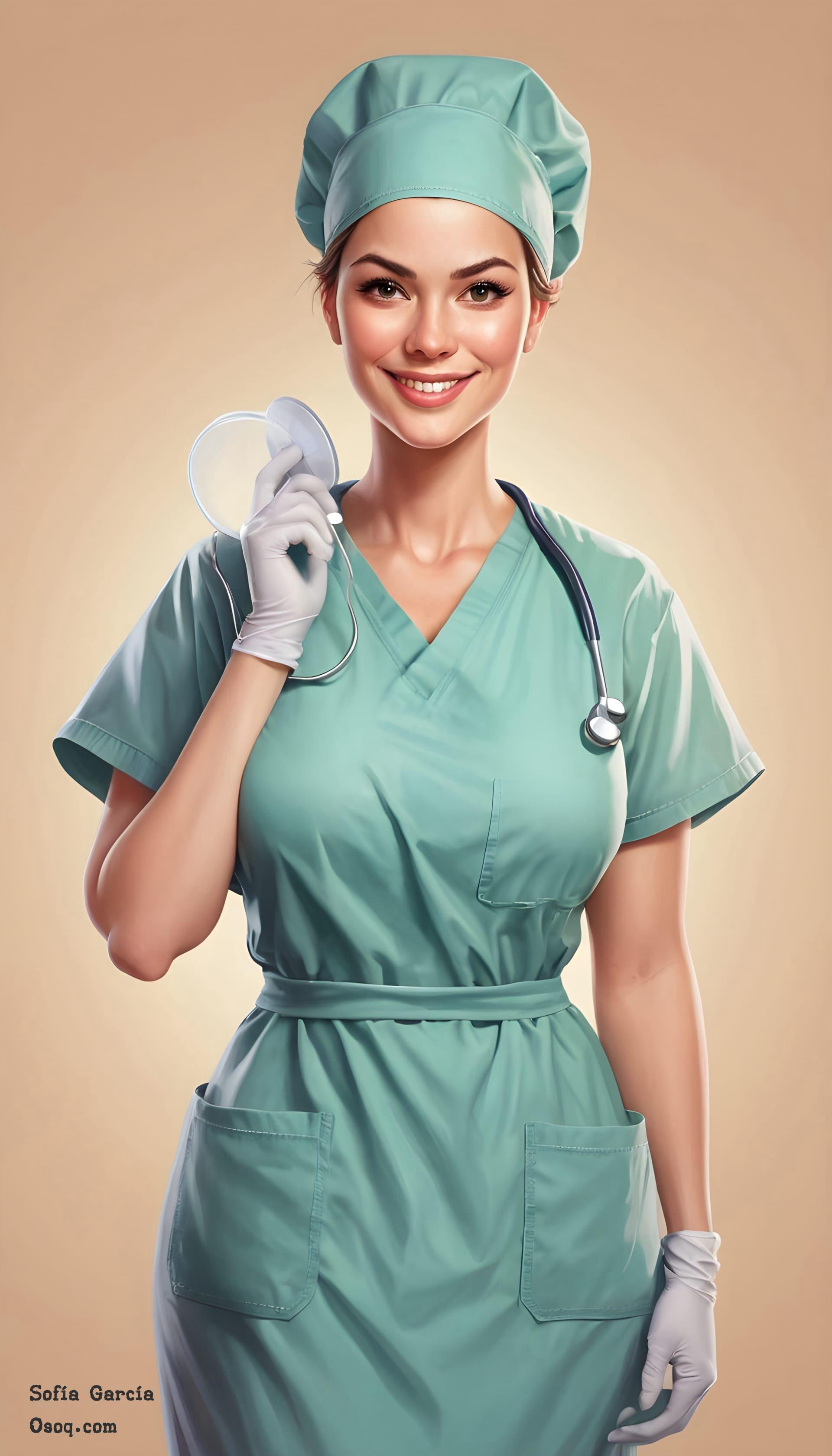 Female doctor caricature 16